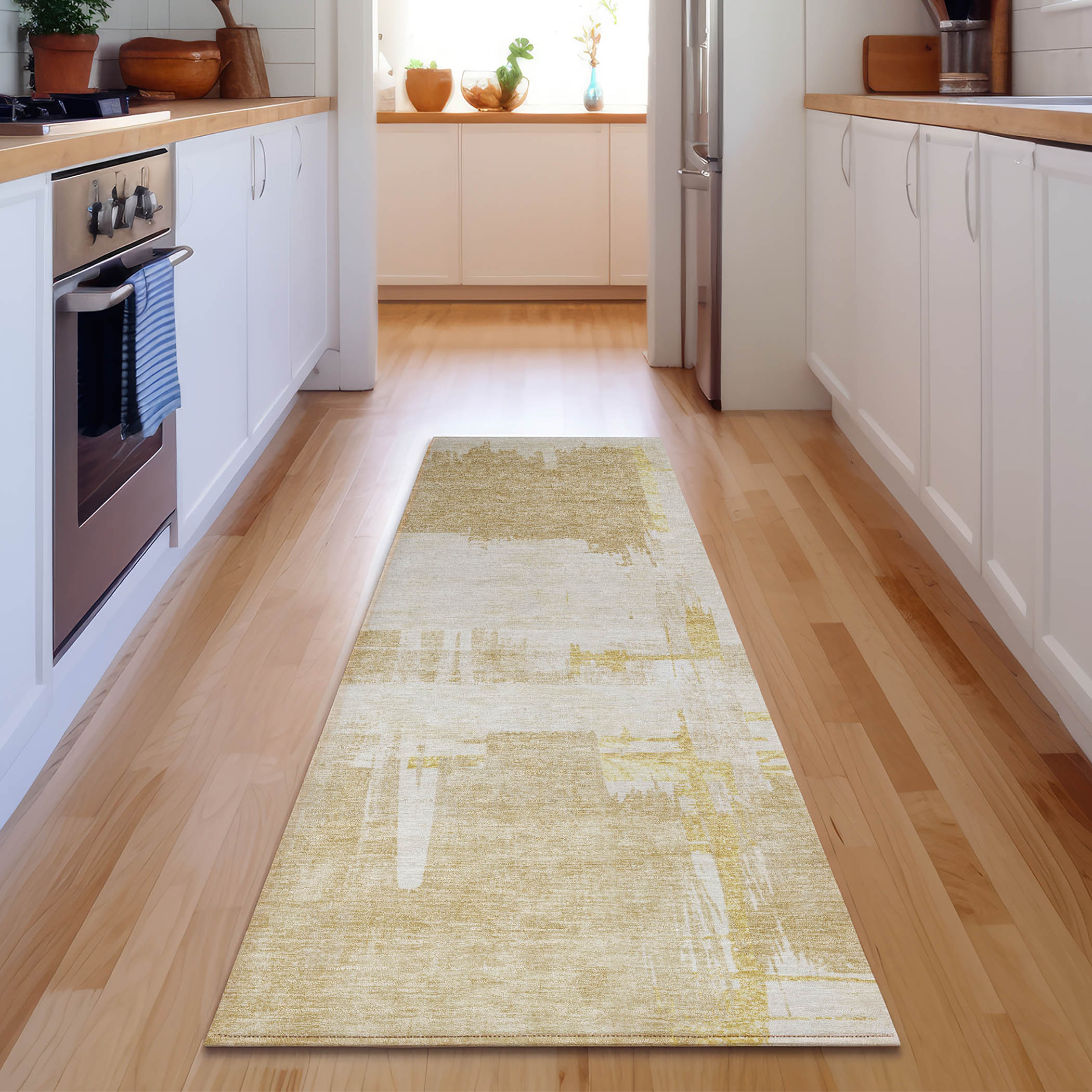 Addison Rugs AMF624BG2X8 Mayfield AMF624BG 2 x 7 (ft) Polyester Beige Rectangular Indoor Abstract Machine washable Runner rug