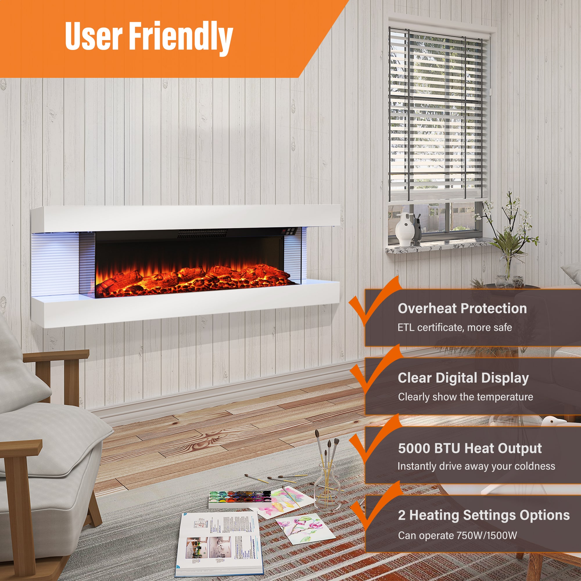 Clihome CL-W50 Electric-Fireplaces - View #12