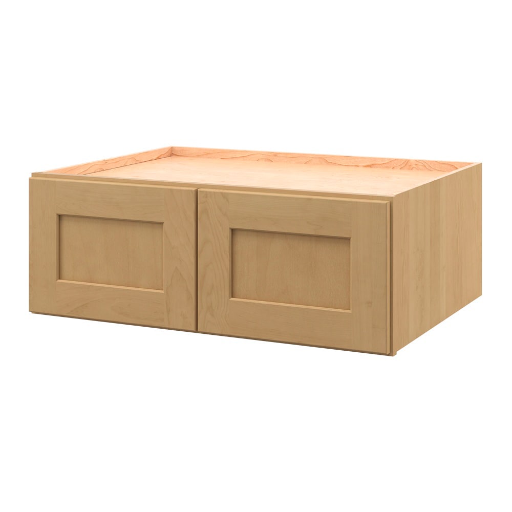 allen + roth Innsbrook 30-in W x 12.125-in H x 24-in D Rye Wall Fully Assembled Cabinet (Flat Panel Shaker Door Style)