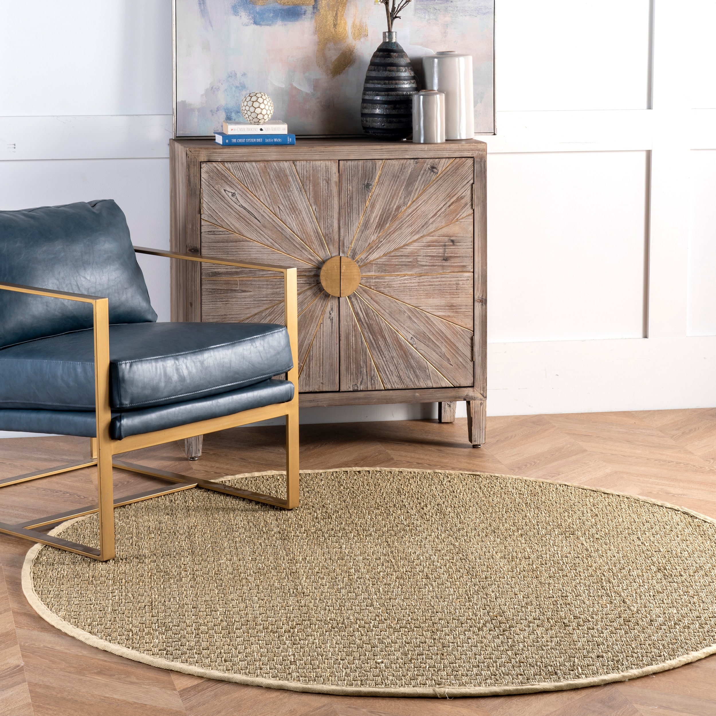 nuLOOM HJSG01A-O508 Hesse 5 x 8 (ft) Loomed Seagrass Natural Oval Indoor Geometric Area rug