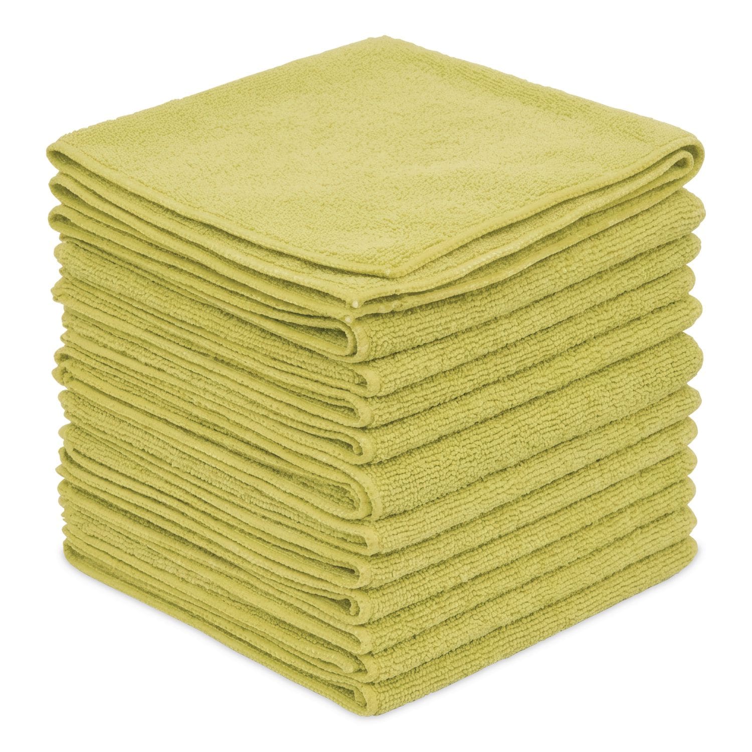 Boardwalk Microfiber Cleaning Cloths 12 x 12 Yellow 12/Pack