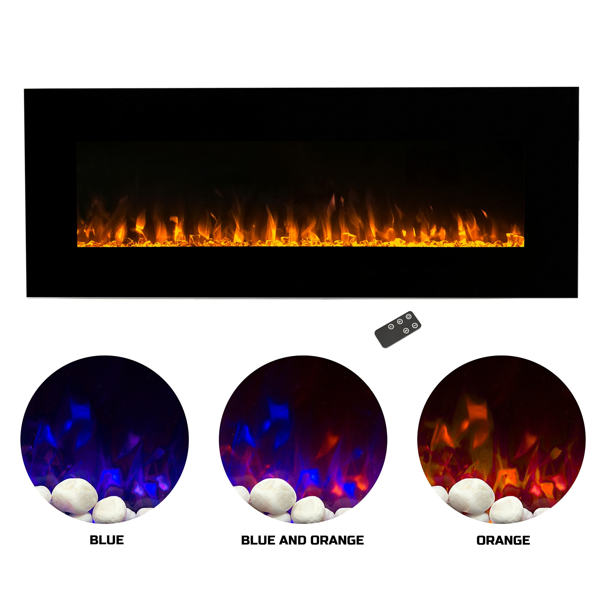 Sun-Ray 36-in W Black LED Electric Fireplace 1L1004 Sansujyuku sansujyuku.com