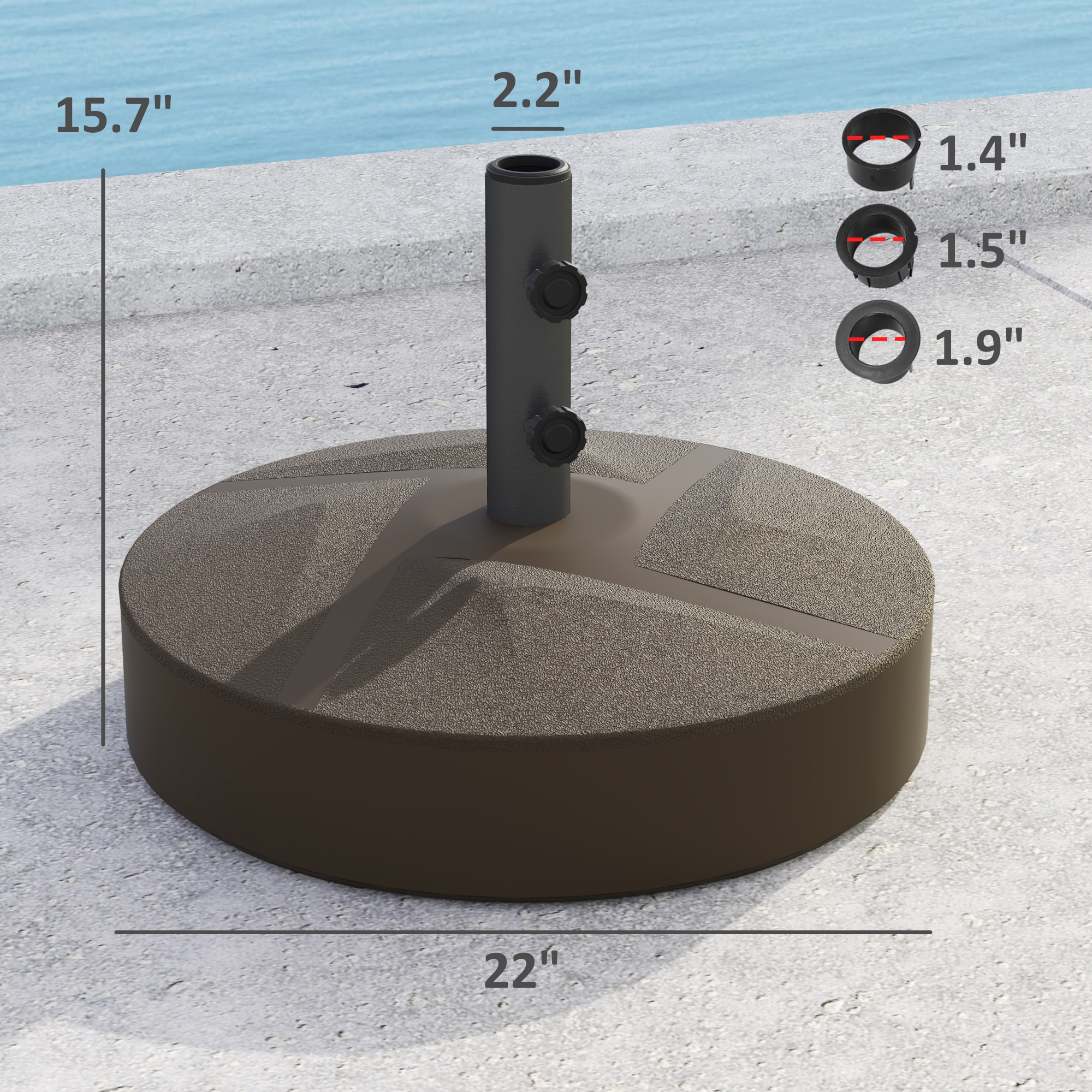 Outsunny 84D-401V00BN Umbrella-Bases - View #3