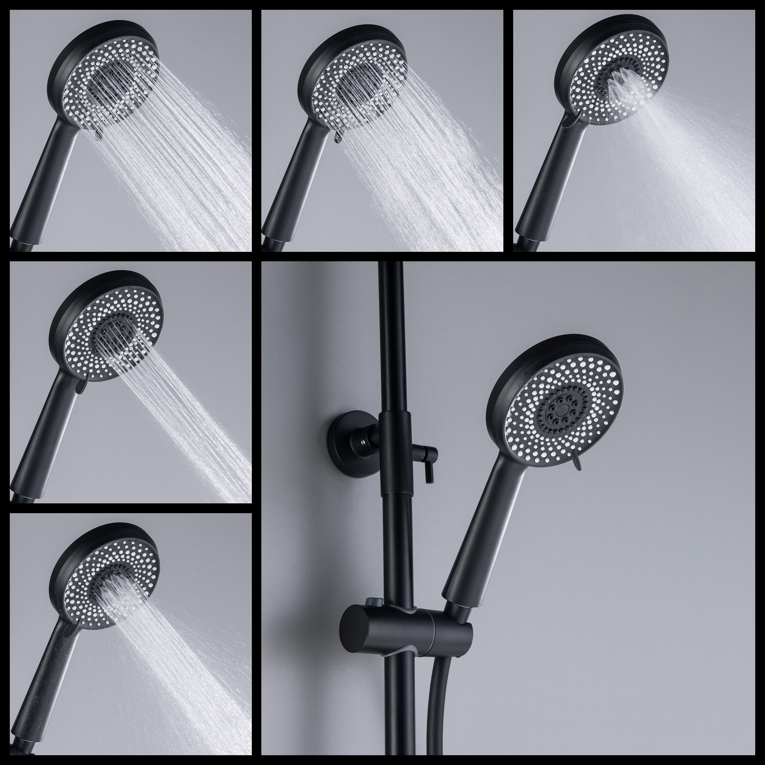 WELLFOR WB-SH010MB Showerhead-Bar-Panels - View #9