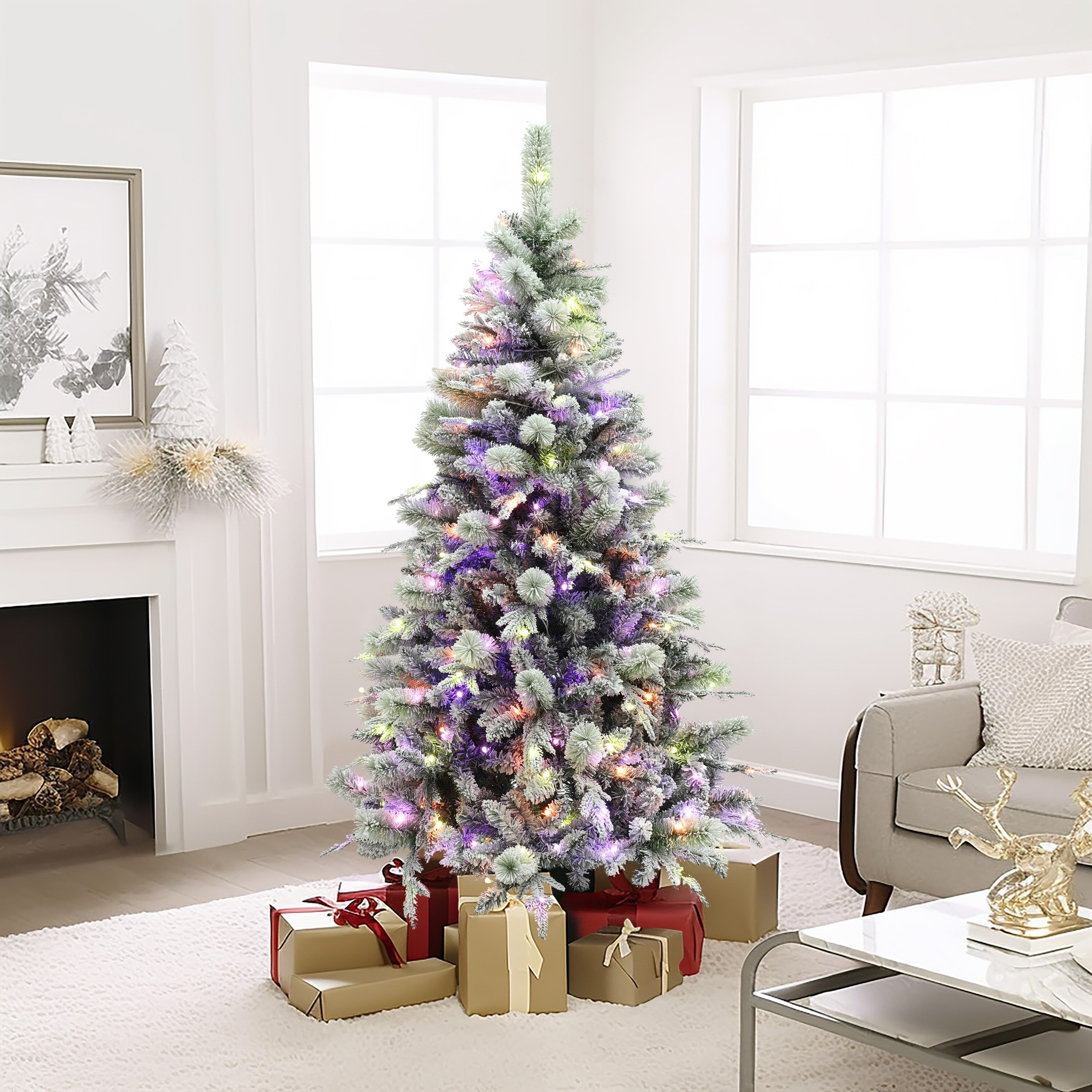 LuxenHome WHAP1786 Artificial-Christmas-Trees - View #4