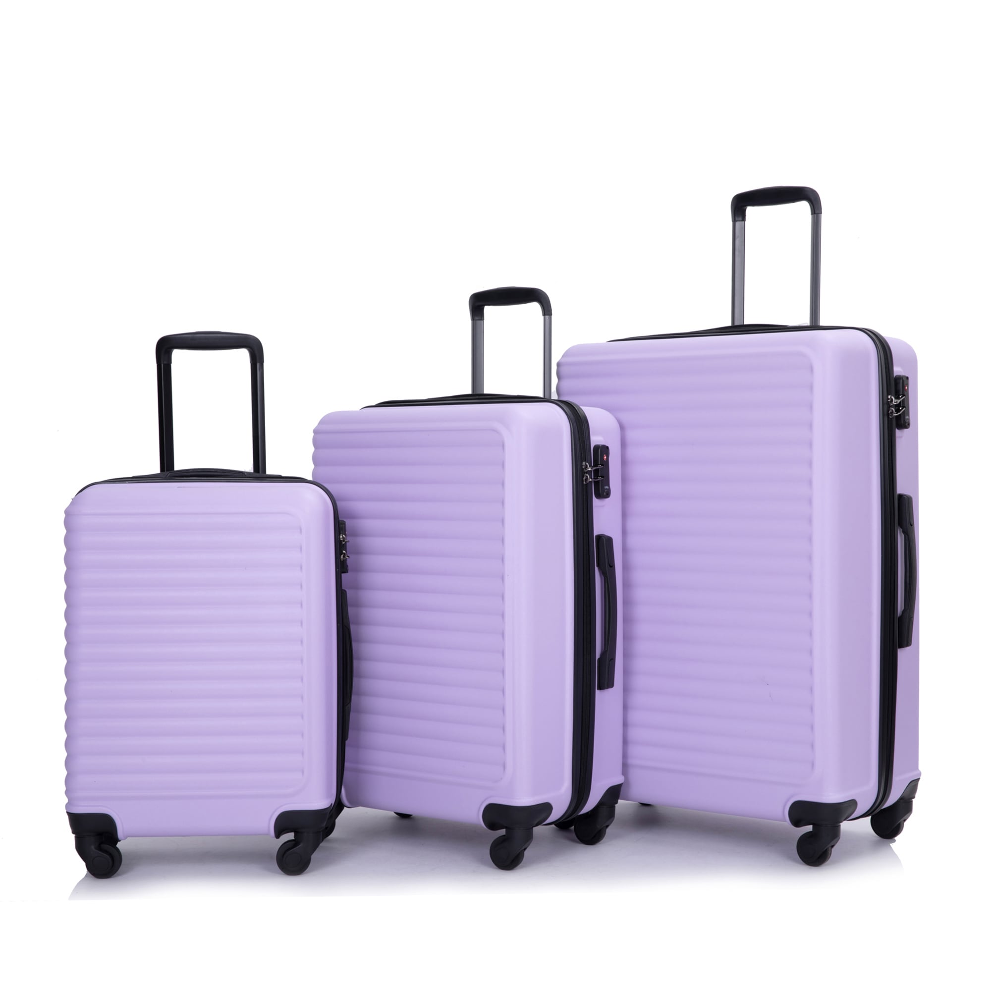 SINOFURN SYD9400013LP 19.7x11.4x29.7 Lavender purple Plastic Hardshell Suitcase set 3 -Bag