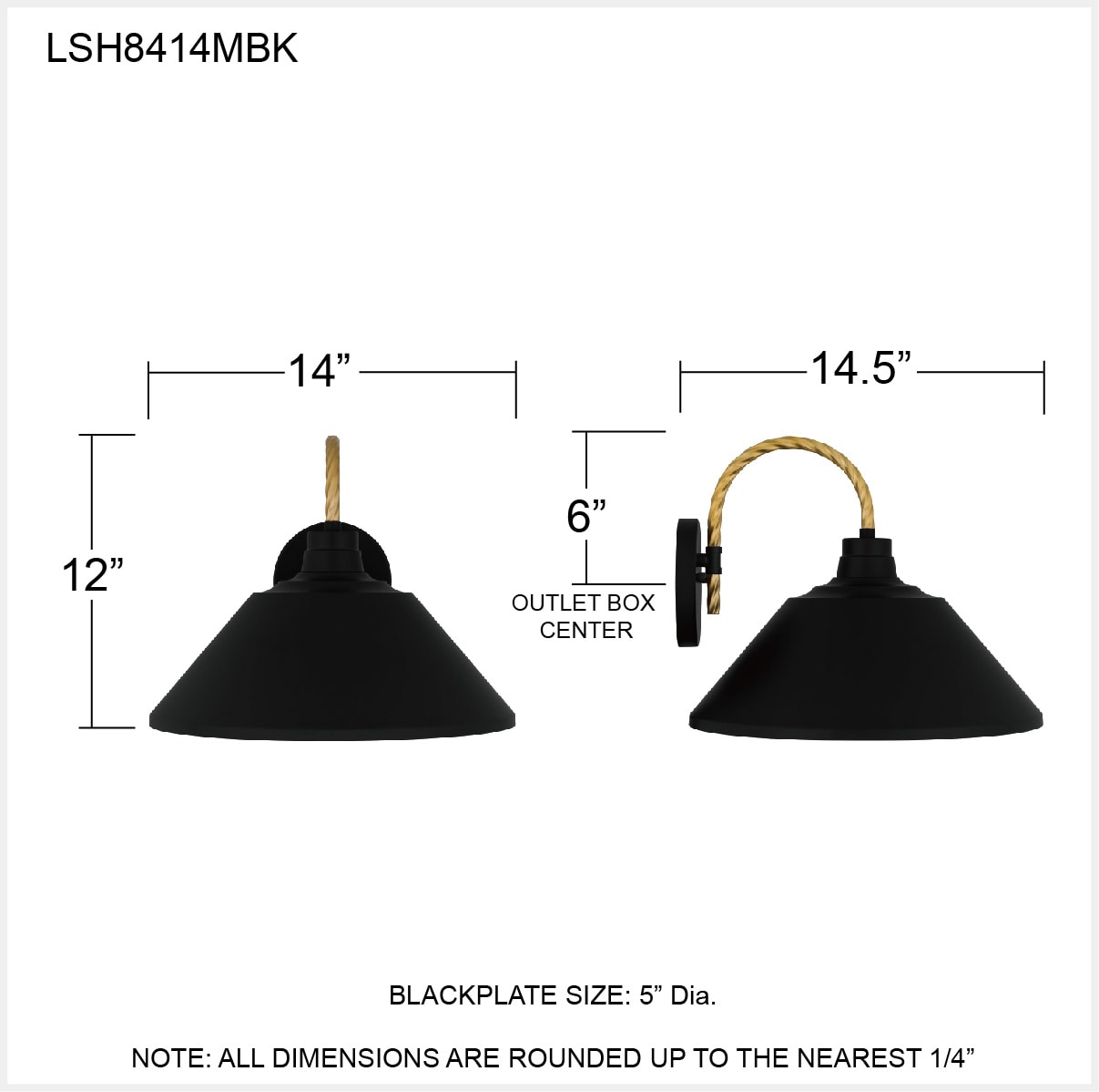 Quoizel LSH8414MBK Outdoor-Wall-Lighting - View #5