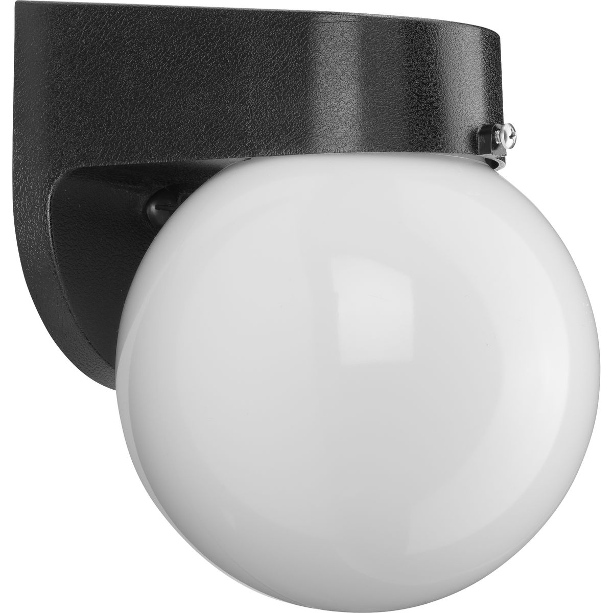 Black Polycarbonate 6-Inch Globe Outdoor Wall Lantern