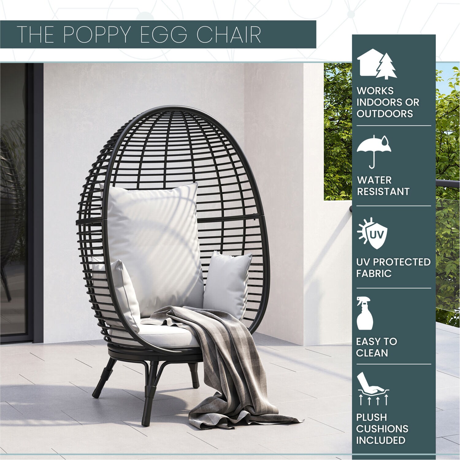 Mod Furniture POPPYEGG-GRY Patio-Chairs - View #2