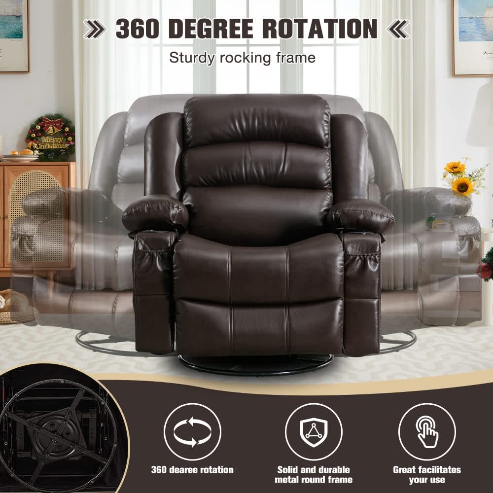 Coolbibila LUKE-RECLINER-BROWN chairs - View #2