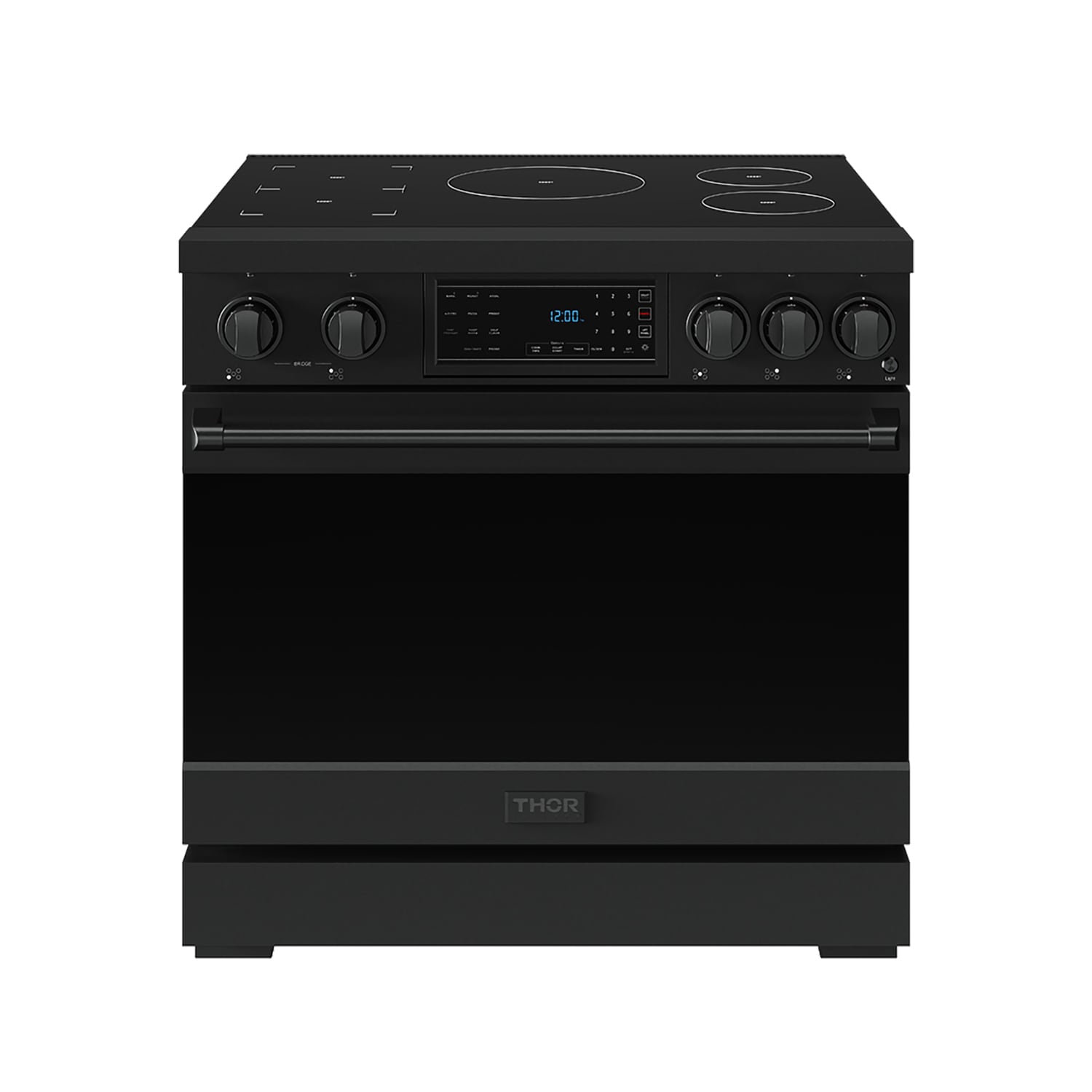 Thor Kitchen Gordon Ramsay Series 36-in 5 burners 6-cu ft , Air Fry Convection Oven Freestanding Single Induction Range ( Black )