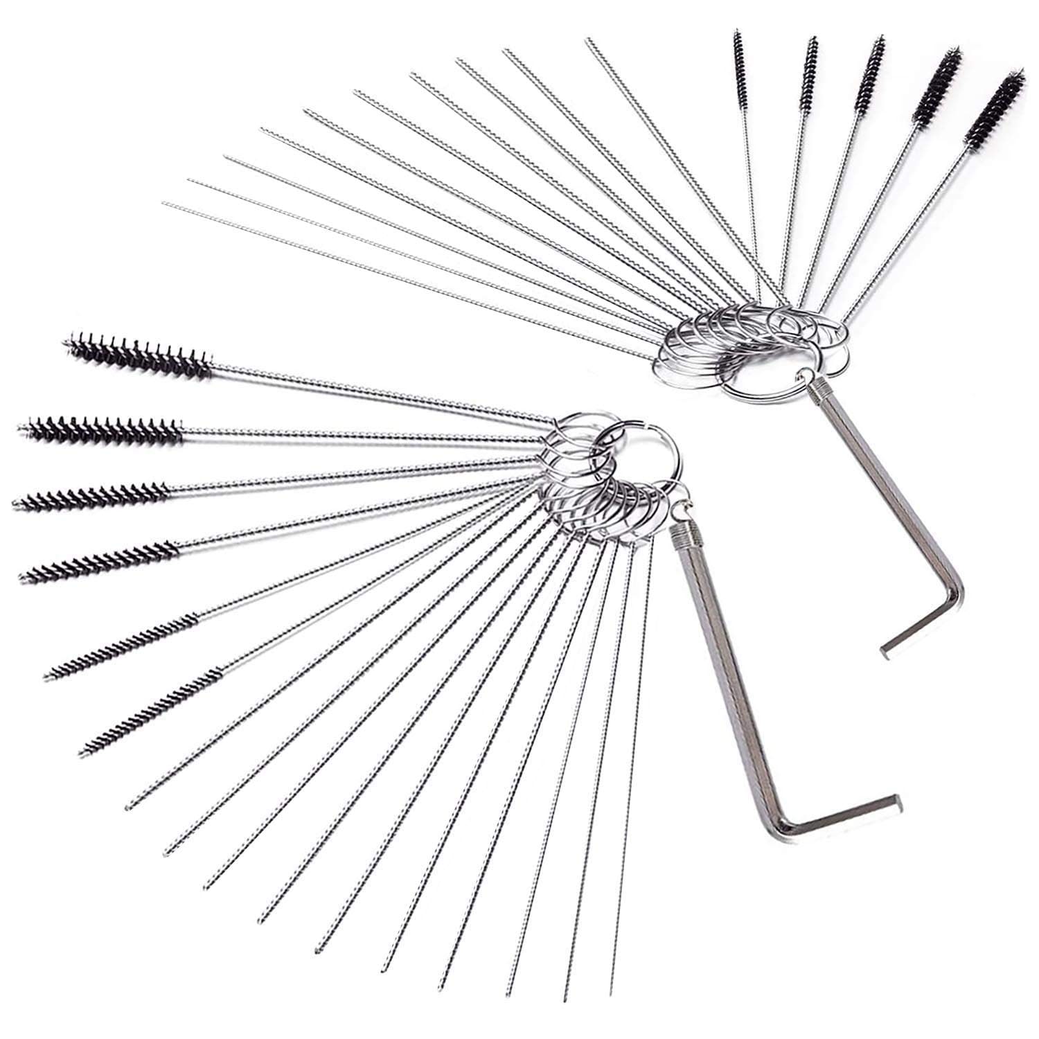 Justincity 32 Piece Carburetor Cleaning Brush and Needle Kit for Small ...