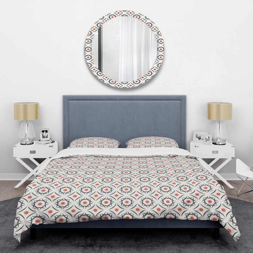 Designart BED24334-K 3 -Piece Red King Duvet cover Set