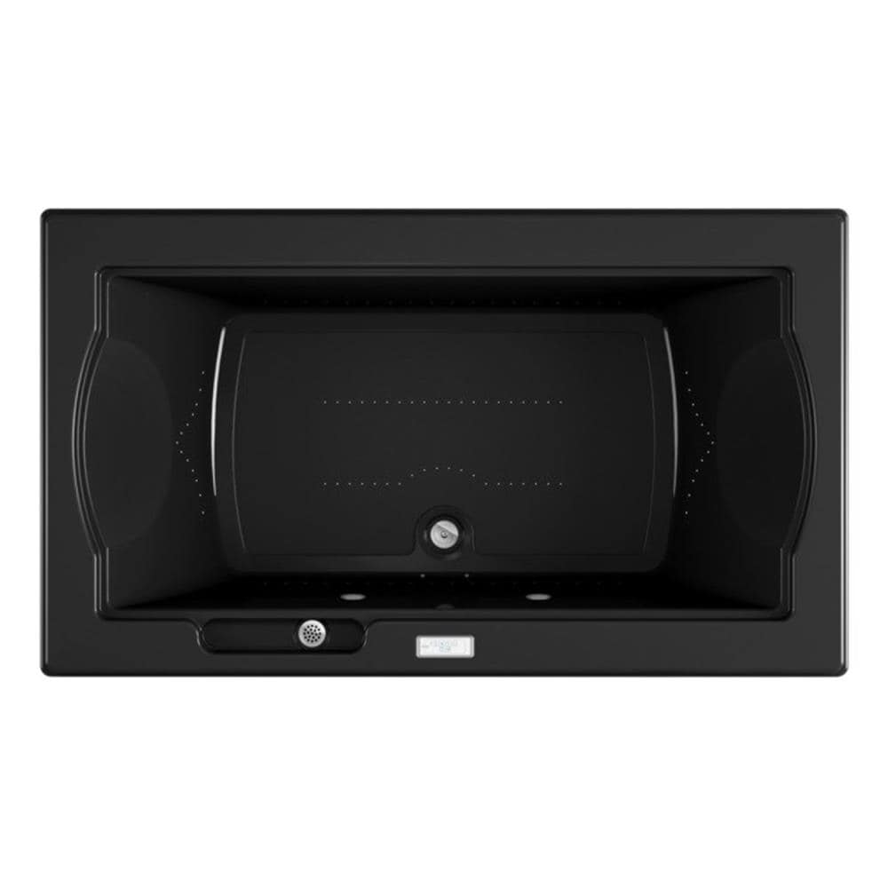 Jacuzzi MD10917 FUZION 42-in x 72-in Black Acrylic Rectangular Drop-in Whirlpool and air bath combination tub with Drain ( Center Drain )
