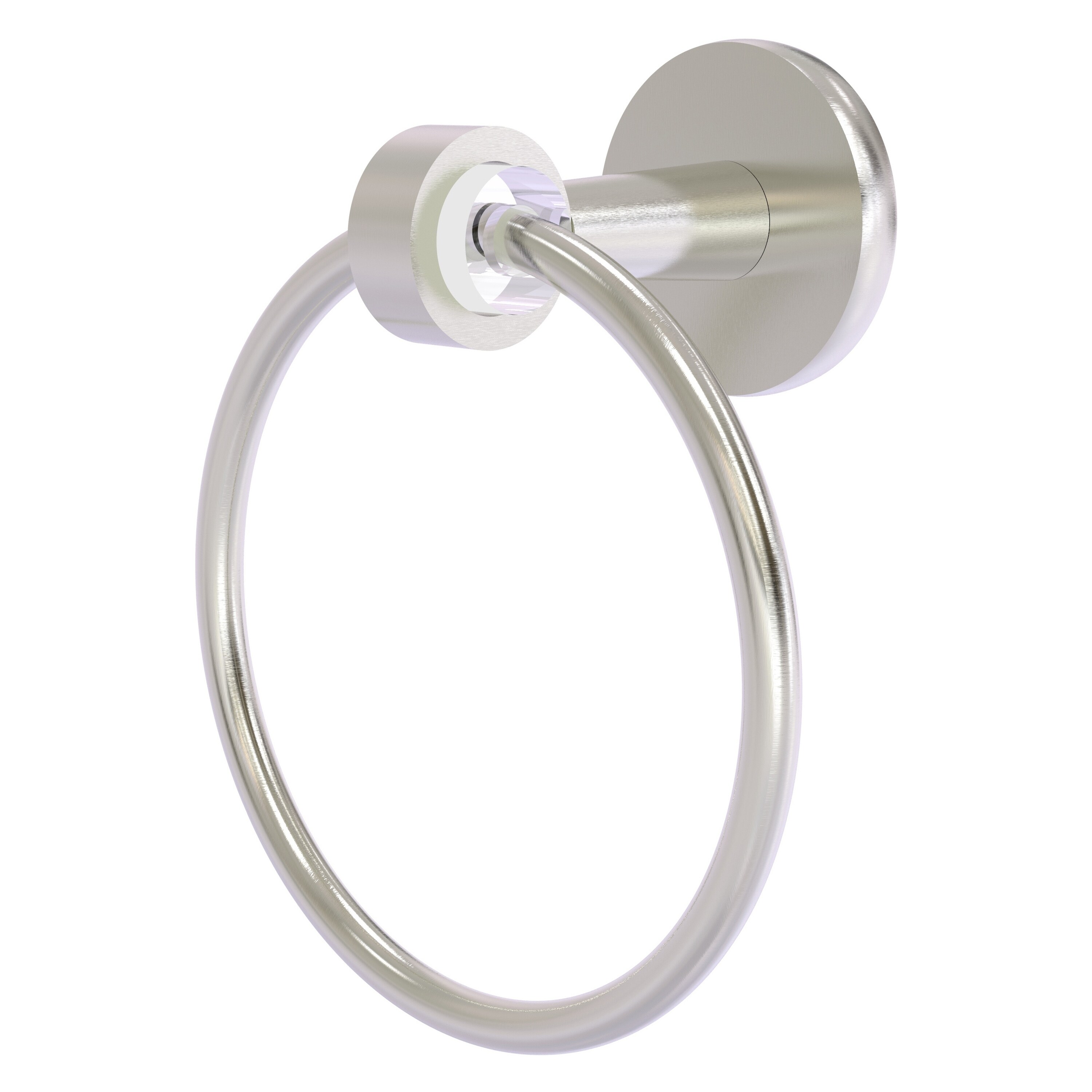 Allied Brass CV-16-SN Clearview Satin Nickel Wall mount Single Towel Ring