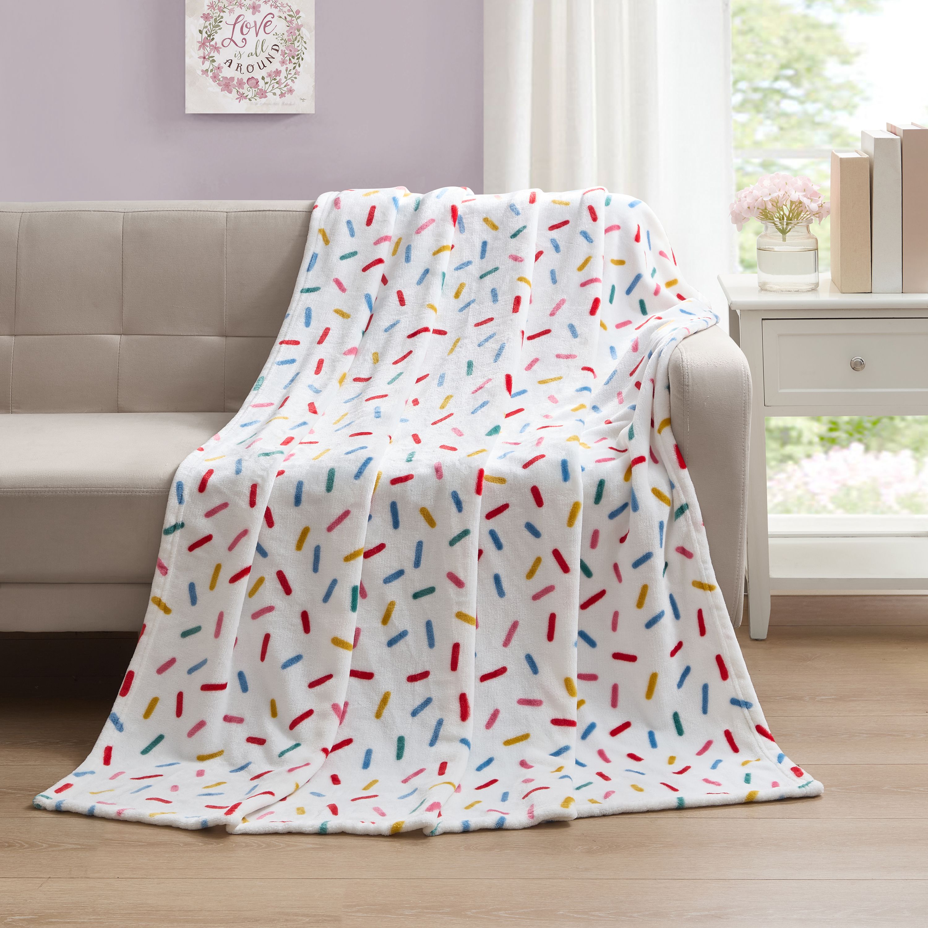 KATE AURORA  Ice Cream Sprinkles Galore Kids Accent Throw Blanket