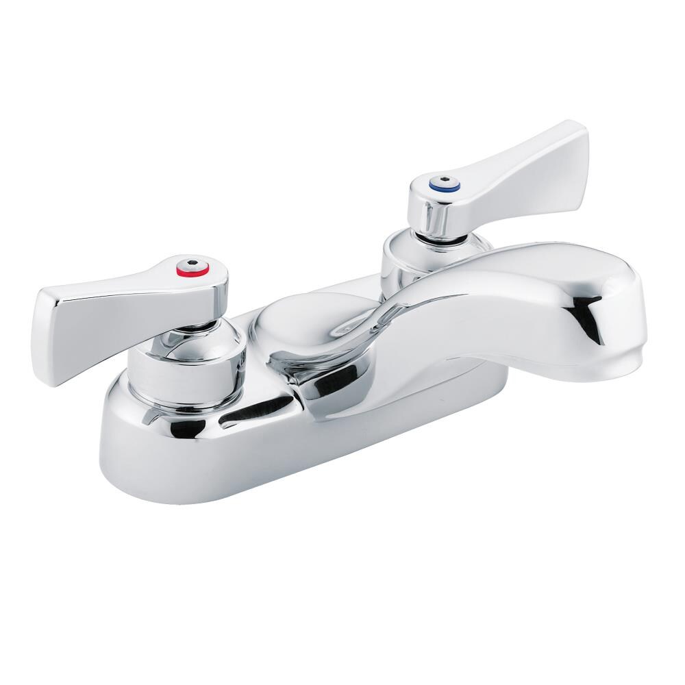 Moen 8210SMF12 M-DURA Chrome 4-in centerset 2-Handle WaterSense Commercial Bathroom Sink Faucet