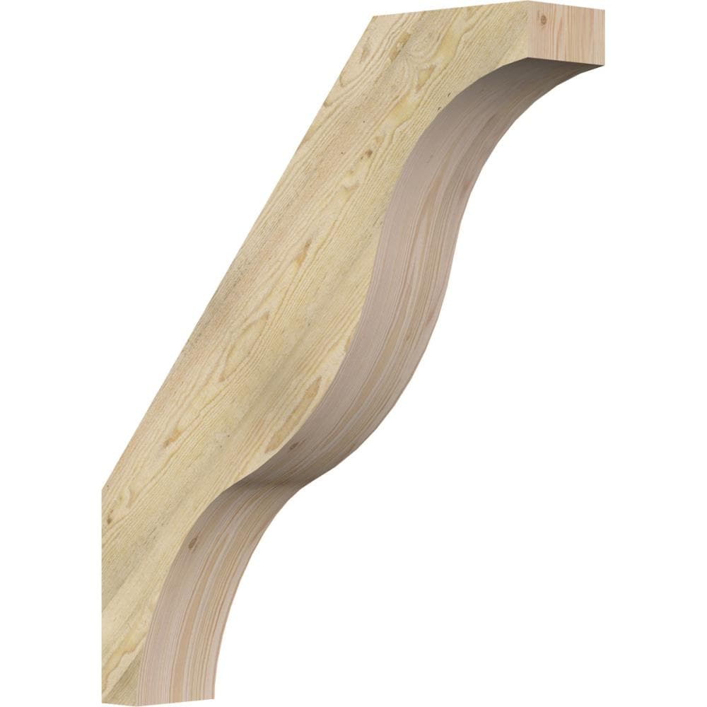 Ekena Millwork BRC06X30X36FST00RDF 6-in x 30-in x 36-in Douglas Fir Unfinished Wood Funston Rough Sawn Knee Brace