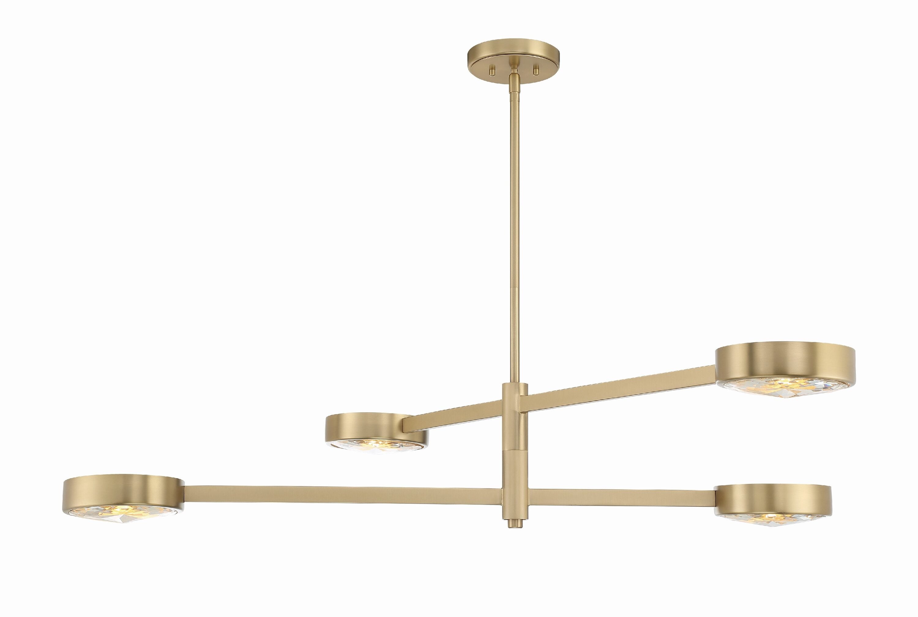 Crystorama ORS-734-MG Orson 4 -Light Matte Gold Transitional Crystal For Use in Bedrooms, Dining Rooms, Foyers, Kitchens, Living Rooms Chandelier