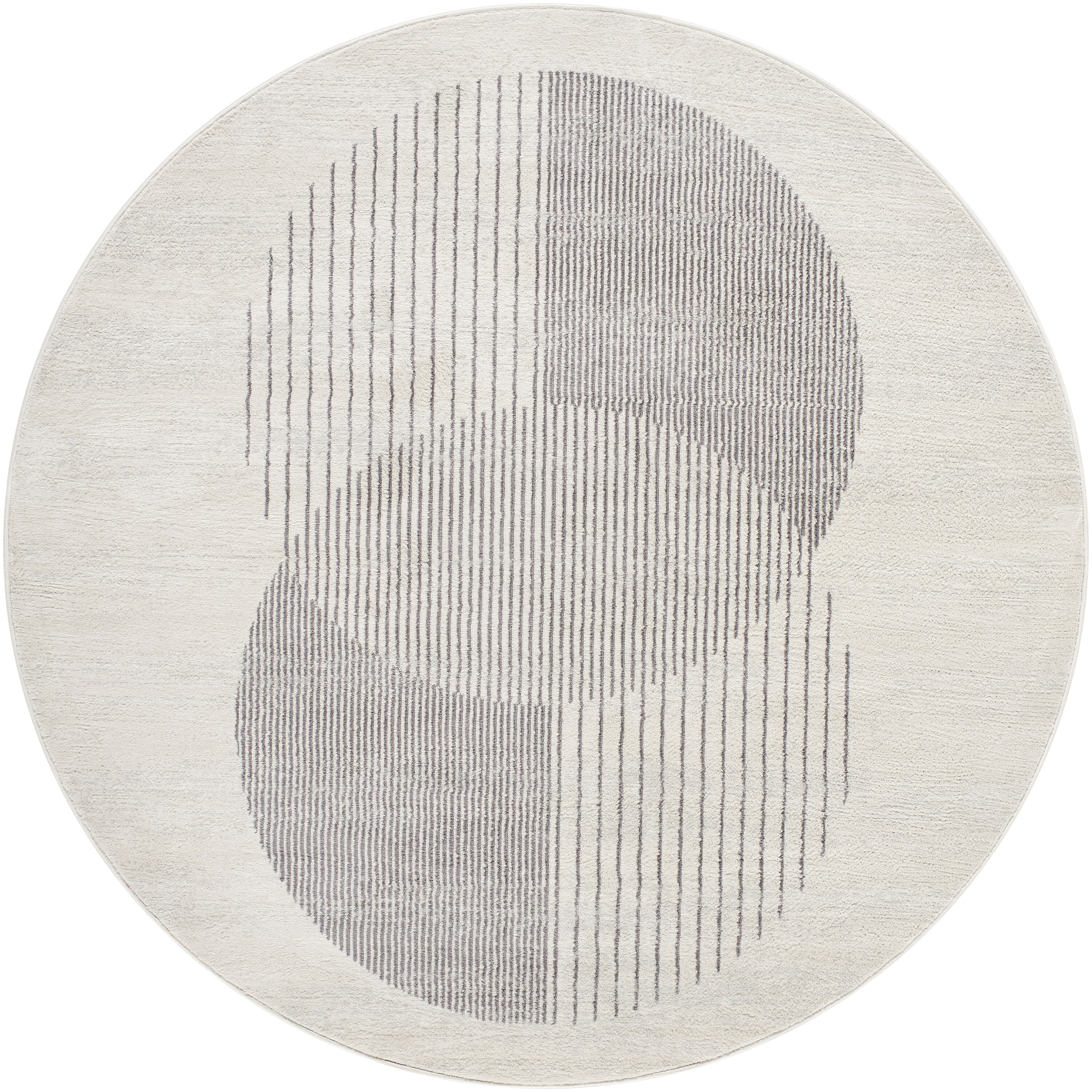 Livabliss FSA2377-67RD Floransa 7 x 7 (ft) Polypropylene white/Gray Round Indoor Geometric Area rug