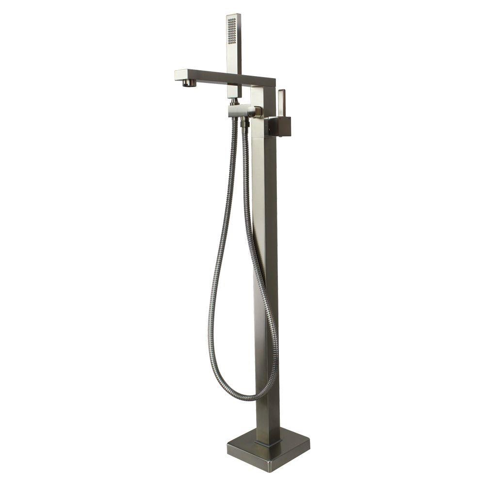 Transolid T4220-BN Ardell Brushed Nickel 1-handle Freestanding Low-arc Bathtub Faucet with Hand Shower ( Valve Included )