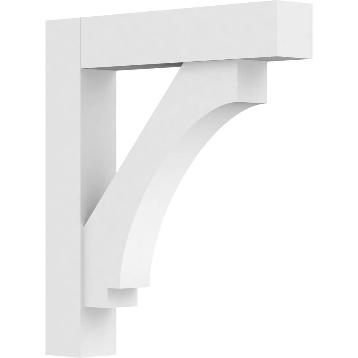 Ekena Millwork BKTP03X20X20IMP05 Standard Imperial 3-in x 20-in x 20-in White PVC Standard bracket