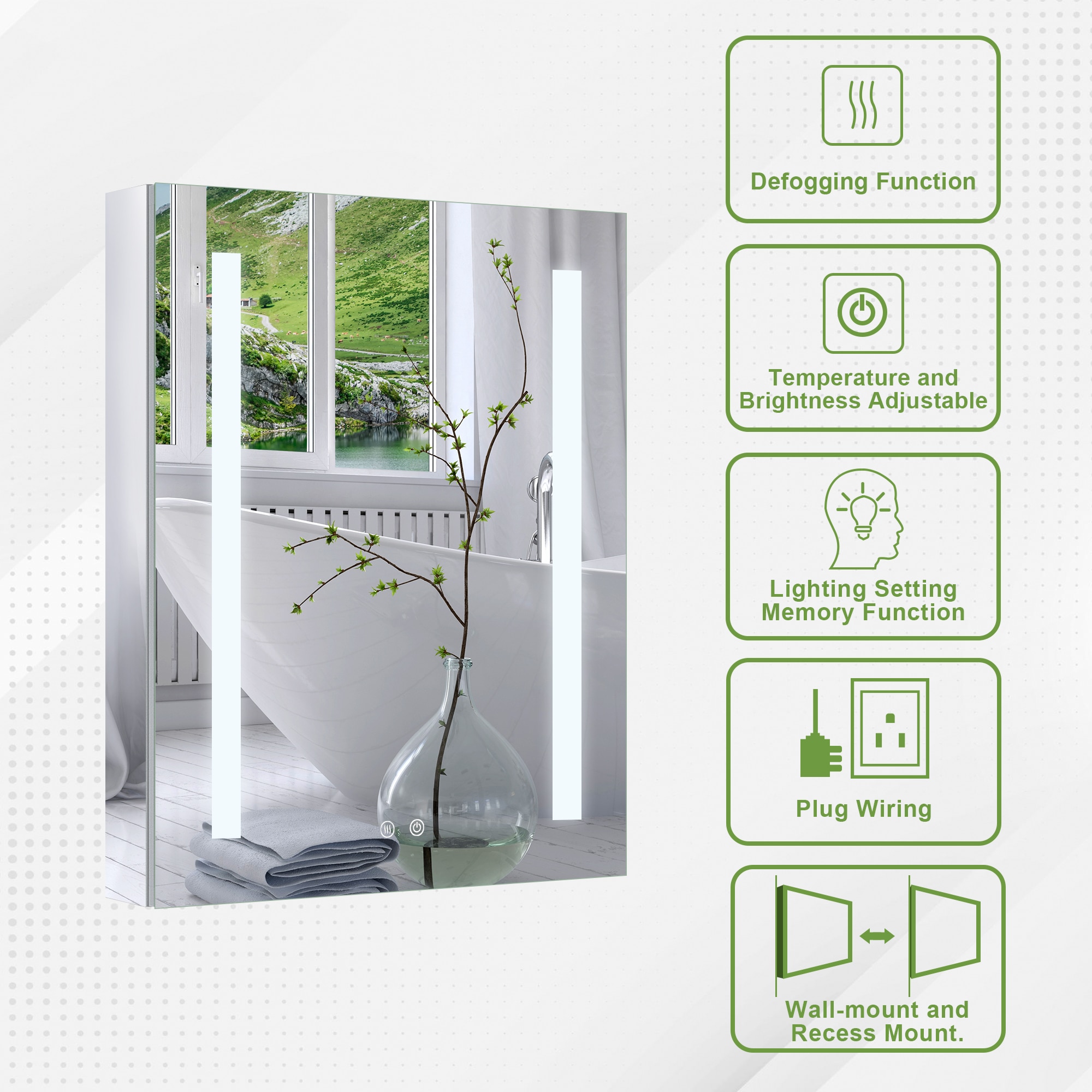 Forclover MEAM-VI2430L Bathroom-Medicine-Cabinets - View #3