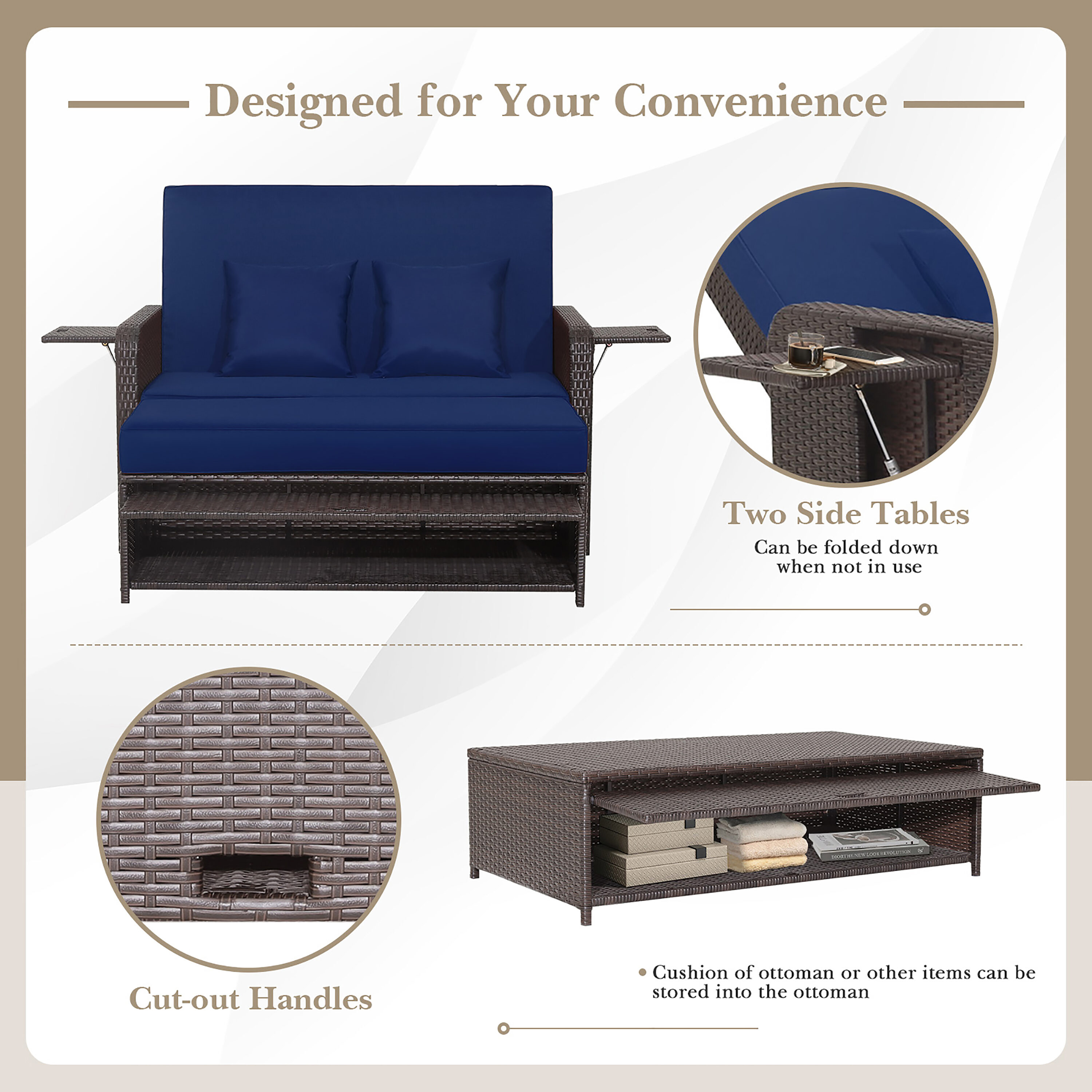 Costway HW70644NY+ Patio-Sofas-Daybeds - View #7