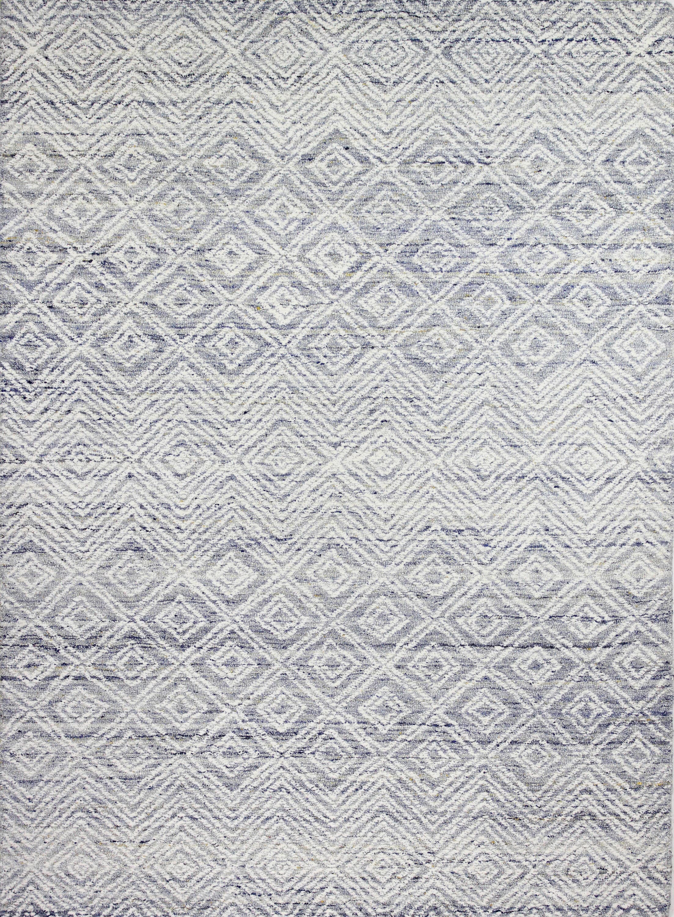 Bashian 649652288468 4 x 6 (ft) Tufted Wool Blue Rectangular Indoor Geometric Moroccan Area rug
