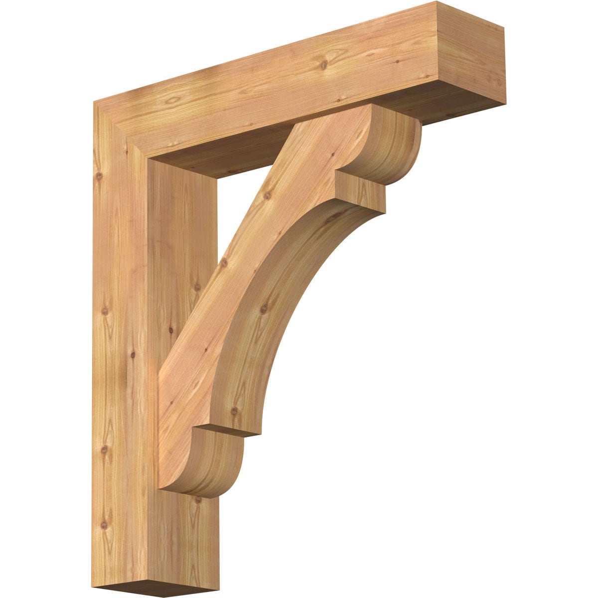 Ekena Millwork 1463590 Olympic Block Smooth Bracket with Offset Brace 7-1/2-in x 32-in x 36-in Western red cedar Brown Wood Standard bracket
