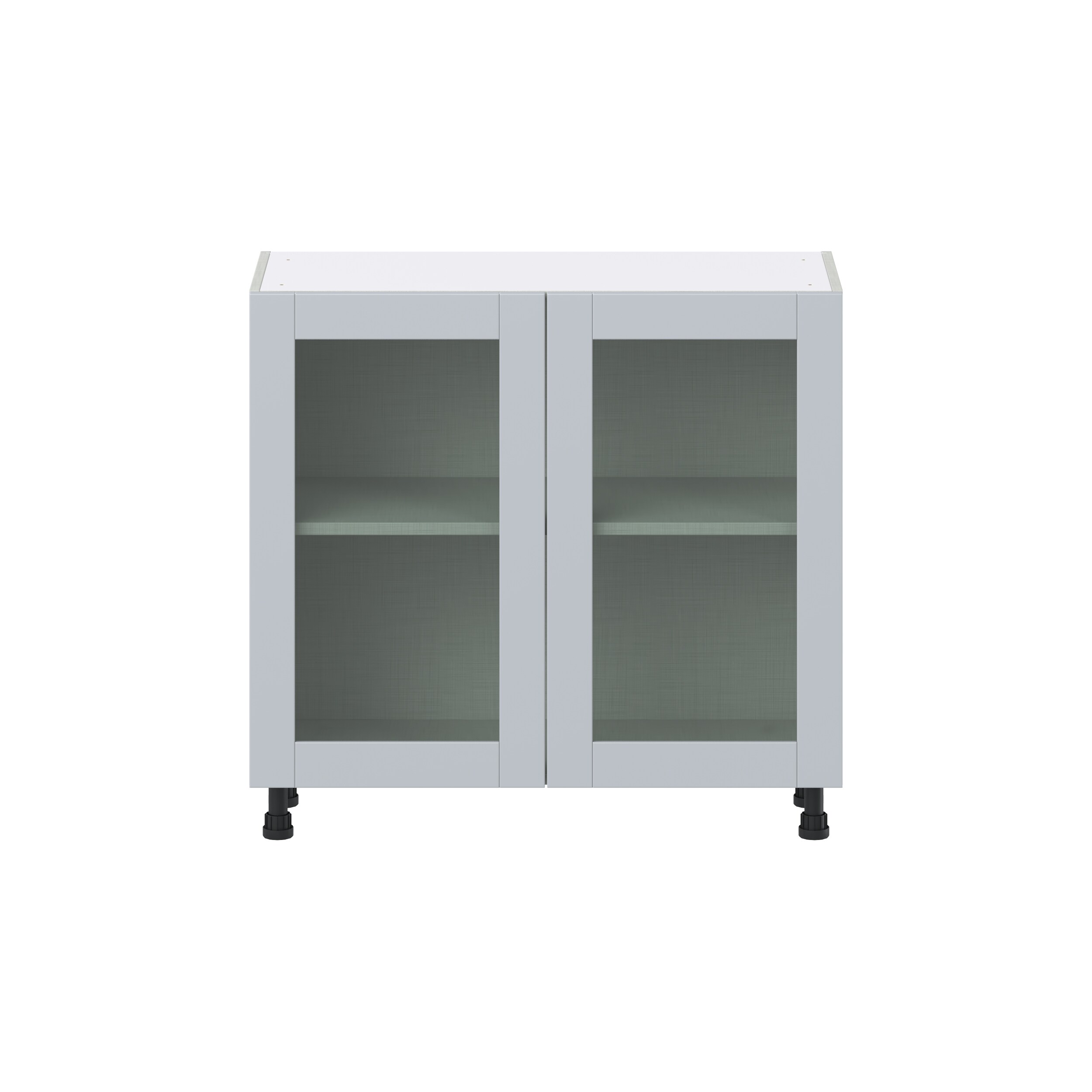 Hugo&Borg Charlesberg 36-in W x 34.5-in H x 16-in D Gray Base Fully Assembled Cabinet (Glass Panel Shaker Door Style)