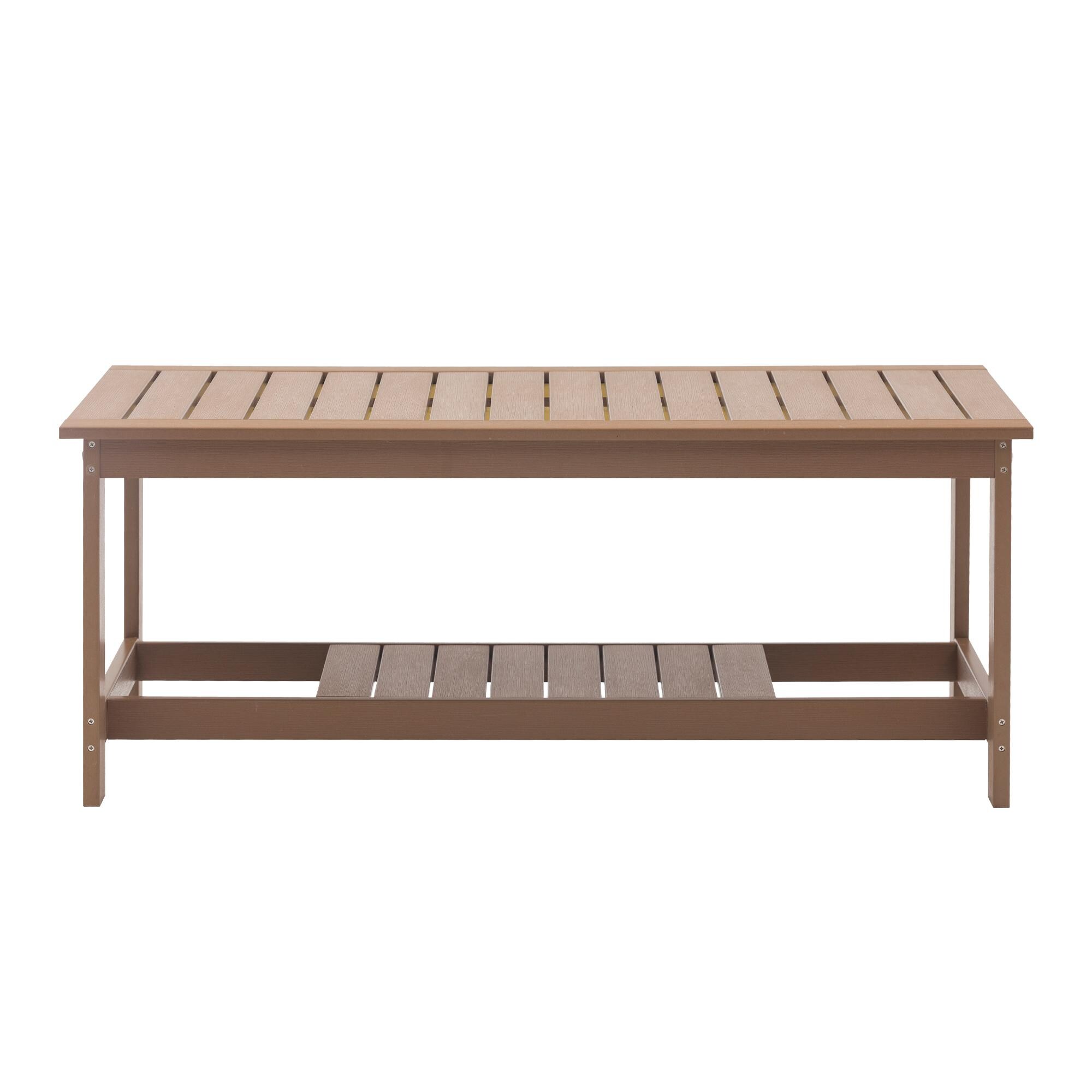 Clihome WSCL-JK-C Patio Furniture Rectangle Outdoor Coffee Table 24.21-in W x 44.49-in L