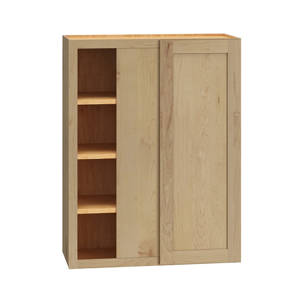 Diamond Express Jamestown 30-in W x 39-in H x 12-in D Coastline Brown Blind Corner wall Fully assembled Plywood Cabinet (Recessed Panel Shaker) #331 WC3039S