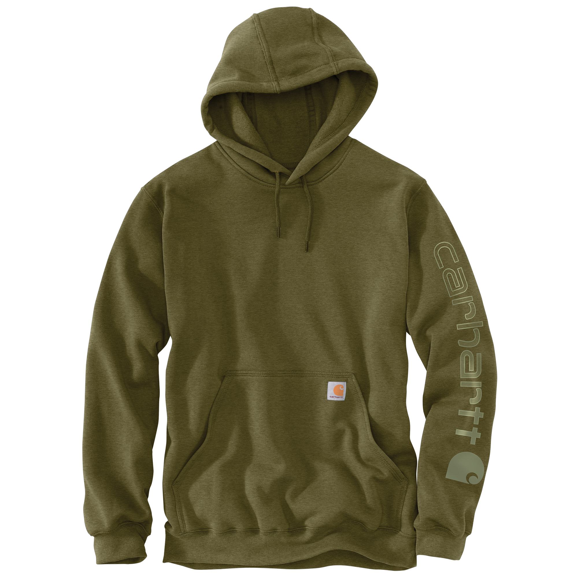 Carhartt K288-GL8MREG Men's Green Fleece Long sleeve Solid Hoodie ( Medium )