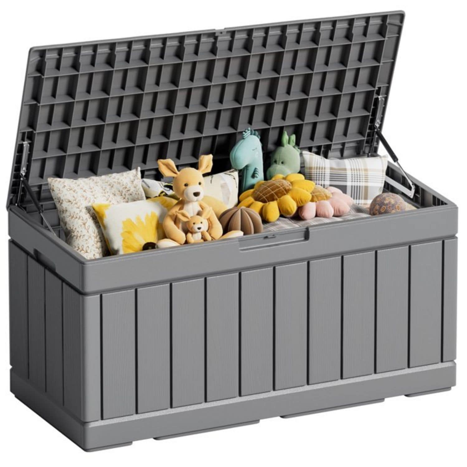 Vineego LS-PSB22-0093-D4 0093 90-Gallon Gray Plastic Deck Box