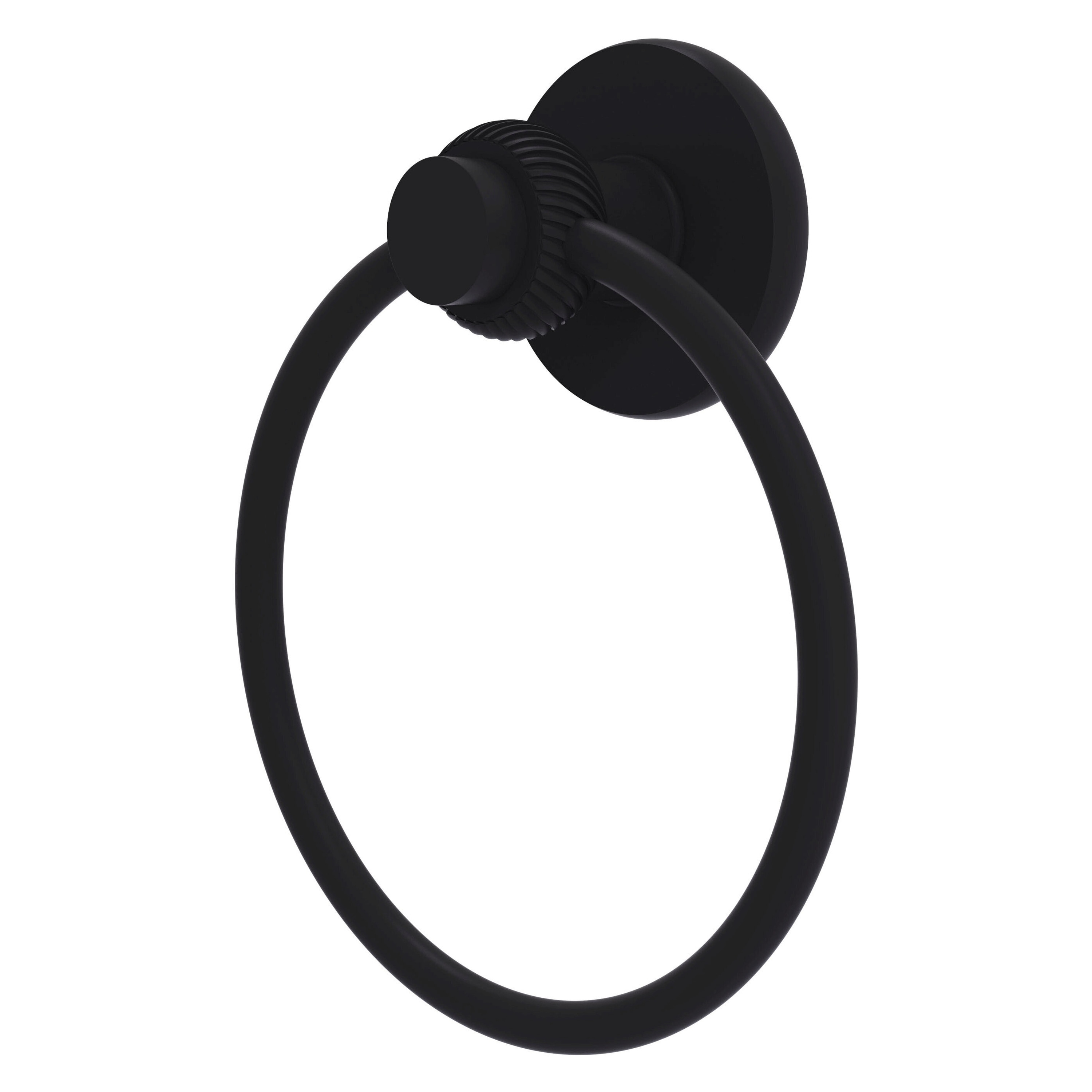 Allied Brass 916T-BKM Mercury Matte Black Wall mount Single Towel Ring