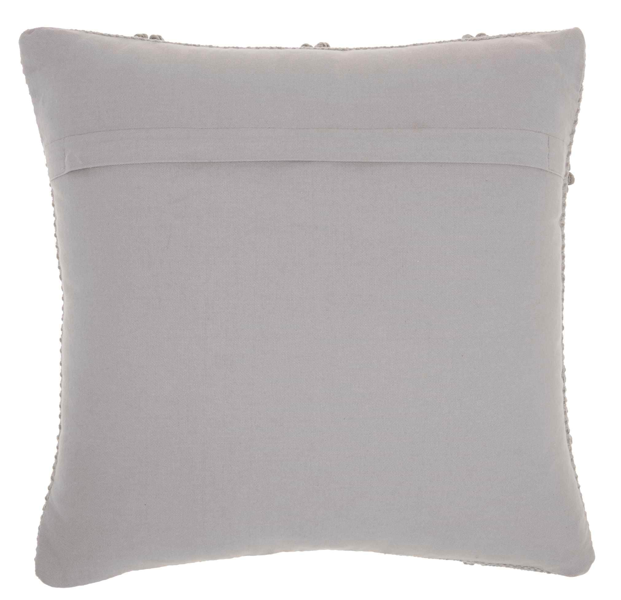 18" Light Gray Cotton Blend Diamond Lattice Square Throw Pillow