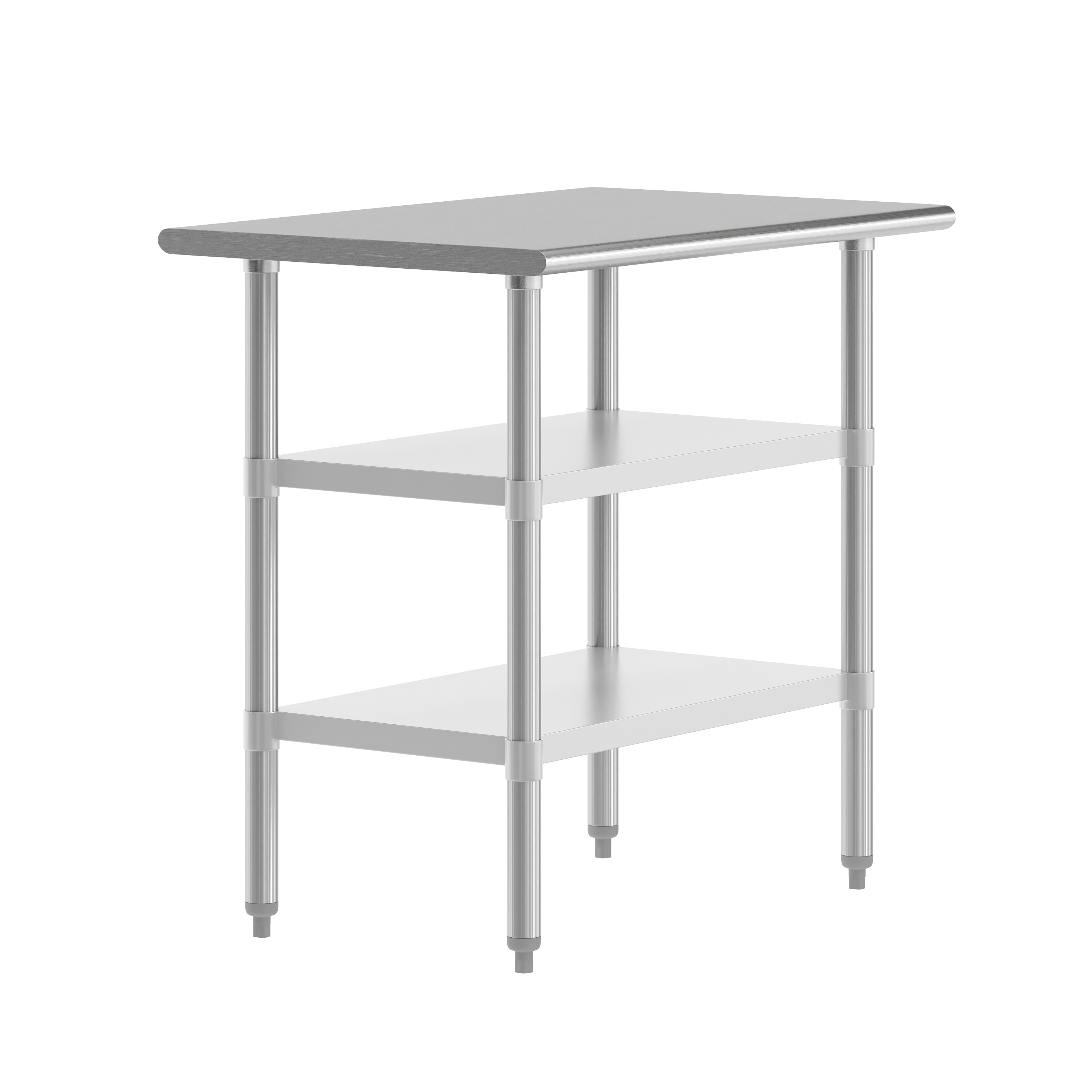 Flash Furniture 196861194900 Reese 24x36 Portable Prep and Work Table with NSF Certified 18 Gauge Stainless Steel Top Shelf and 2 Adjustable Galvanized Steel Undershelves