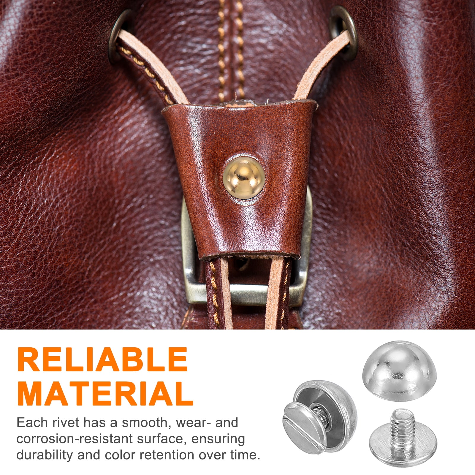 PATIKIL 3/8inch Dome Spikes Studs 20 Sets Mushroom Type Nailhead Round ...