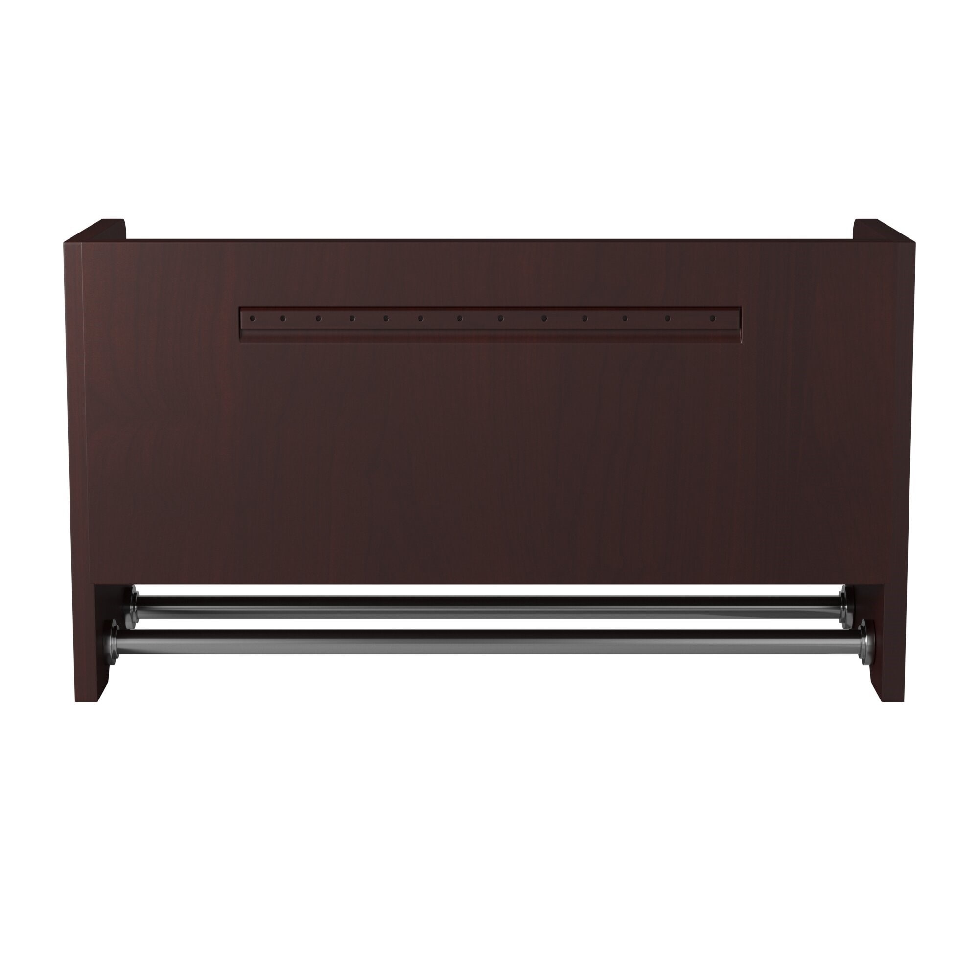 Espresso Wood Wall-Mounted Bathroom Shelf with Towel Rod