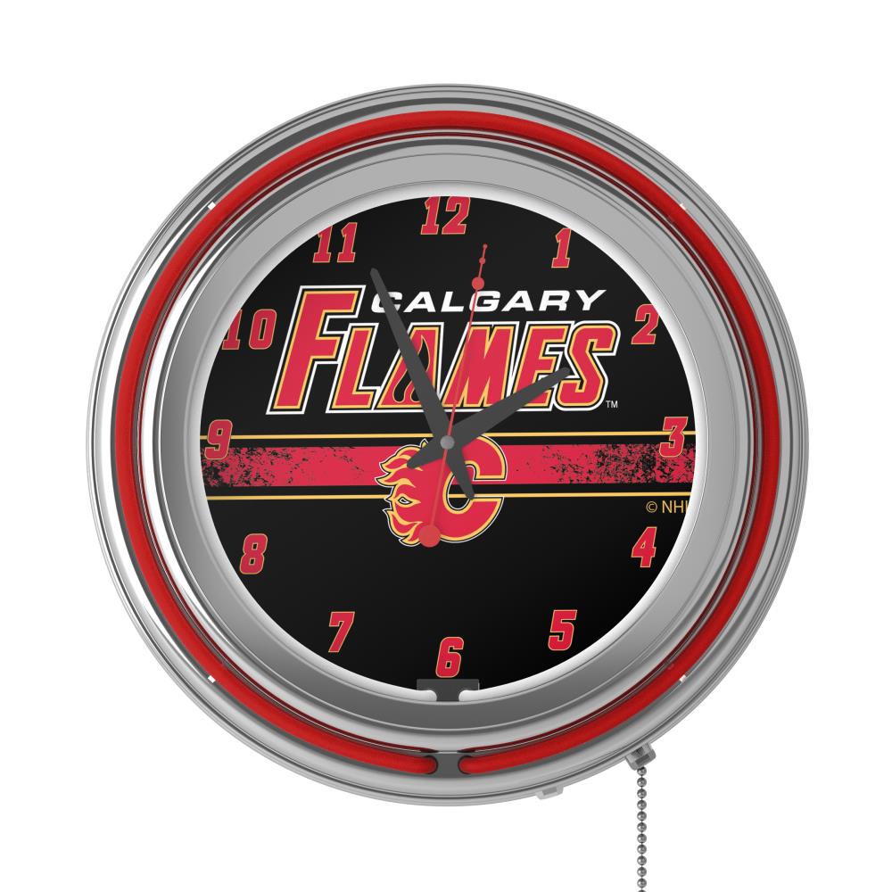 Trademark Gameroom Calgary Flames Clocks Analog Round Wall at Lowes.com