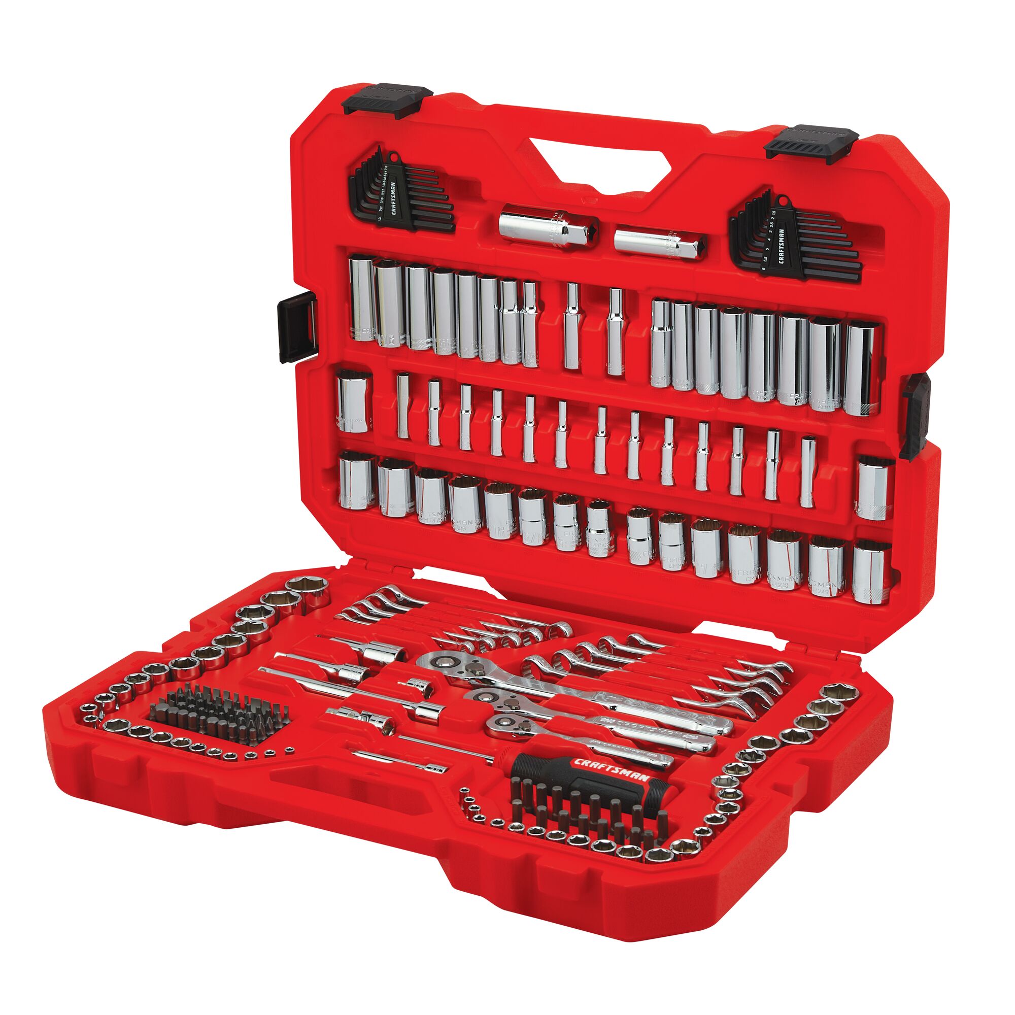 CRAFTSMAN CMMT45317L 206 -Piece Standard (SAE) and Metric Polished chrome Mechanics Tool Set with Hard Case