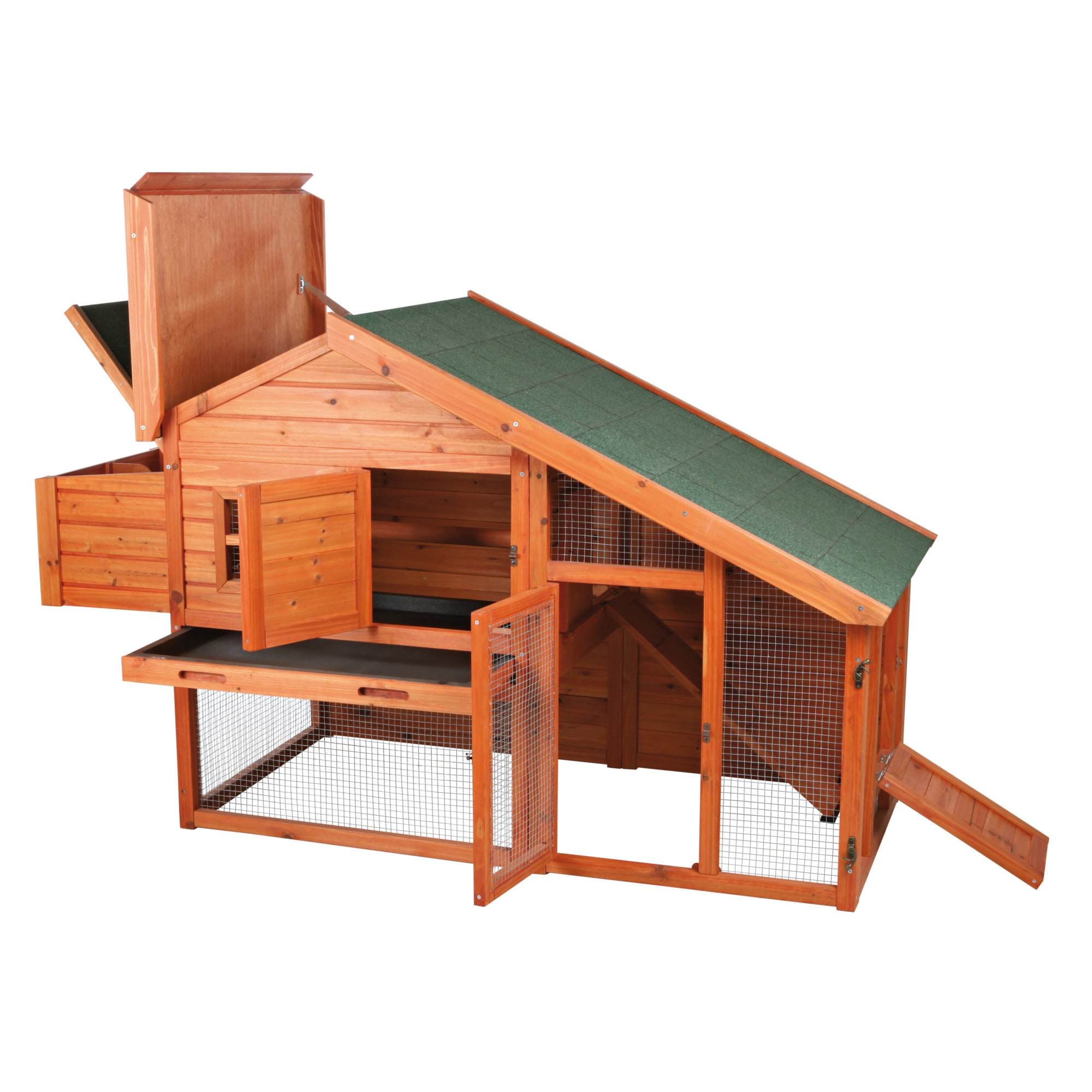 Weatherproof Glazed Pine 2-Story Outdoor Chicken Coop