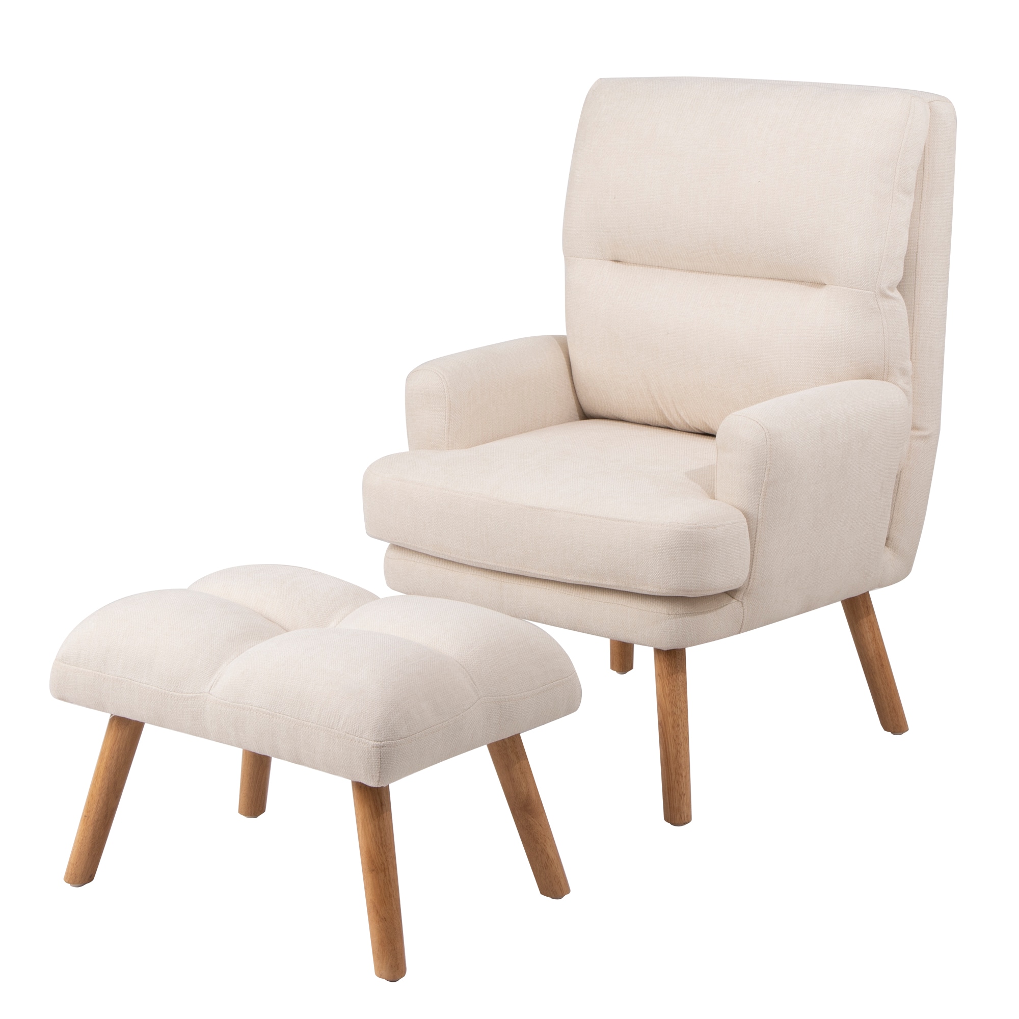 Siavonce XHW561P167473 Modern Beige Burlap Accent Chair