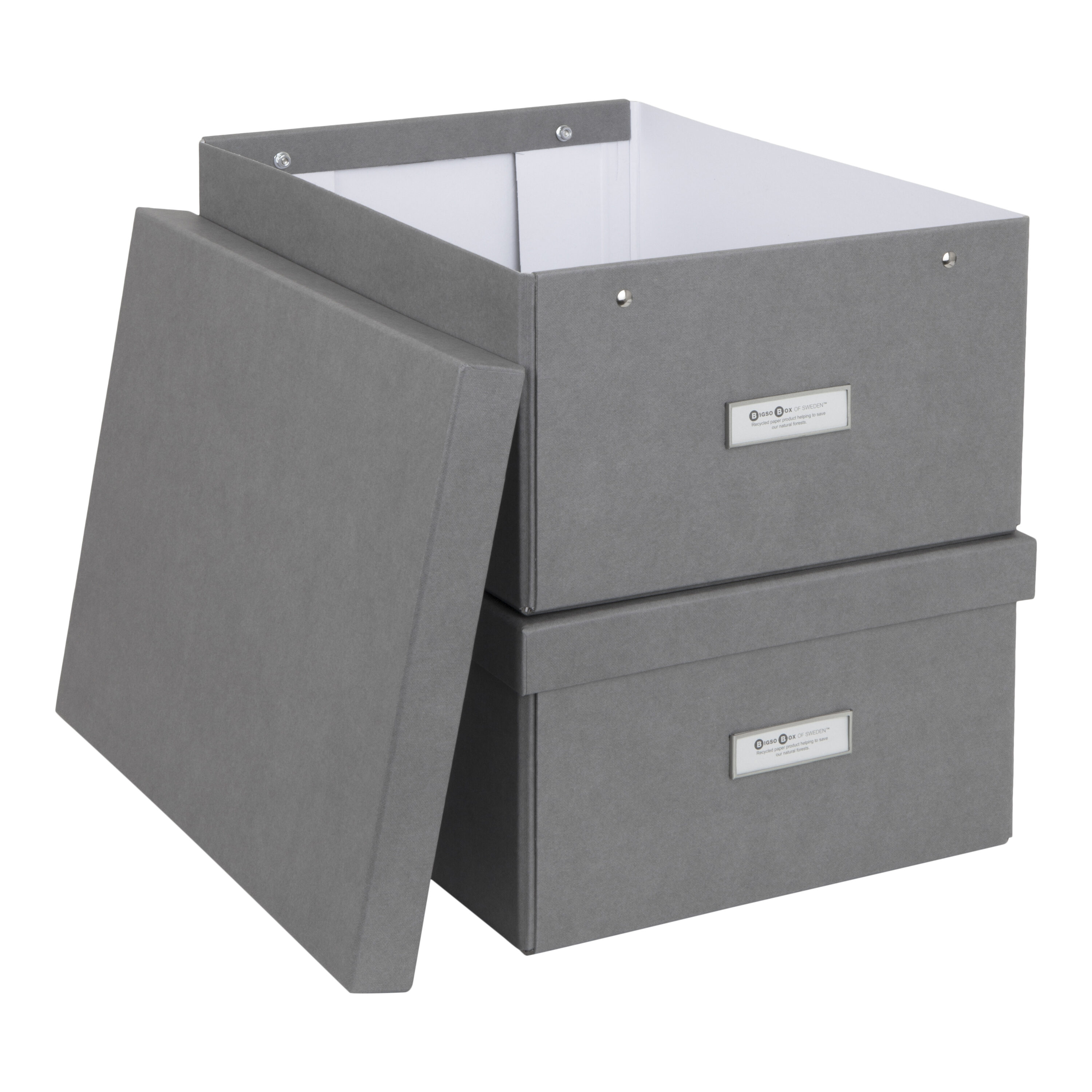 We Think Storage. Fabric Storage Boxes with Transparent Window, Storage Boxes for Closet and Shelf, 3-Pack, Gray, 12.4 x 11.6 x 8.1