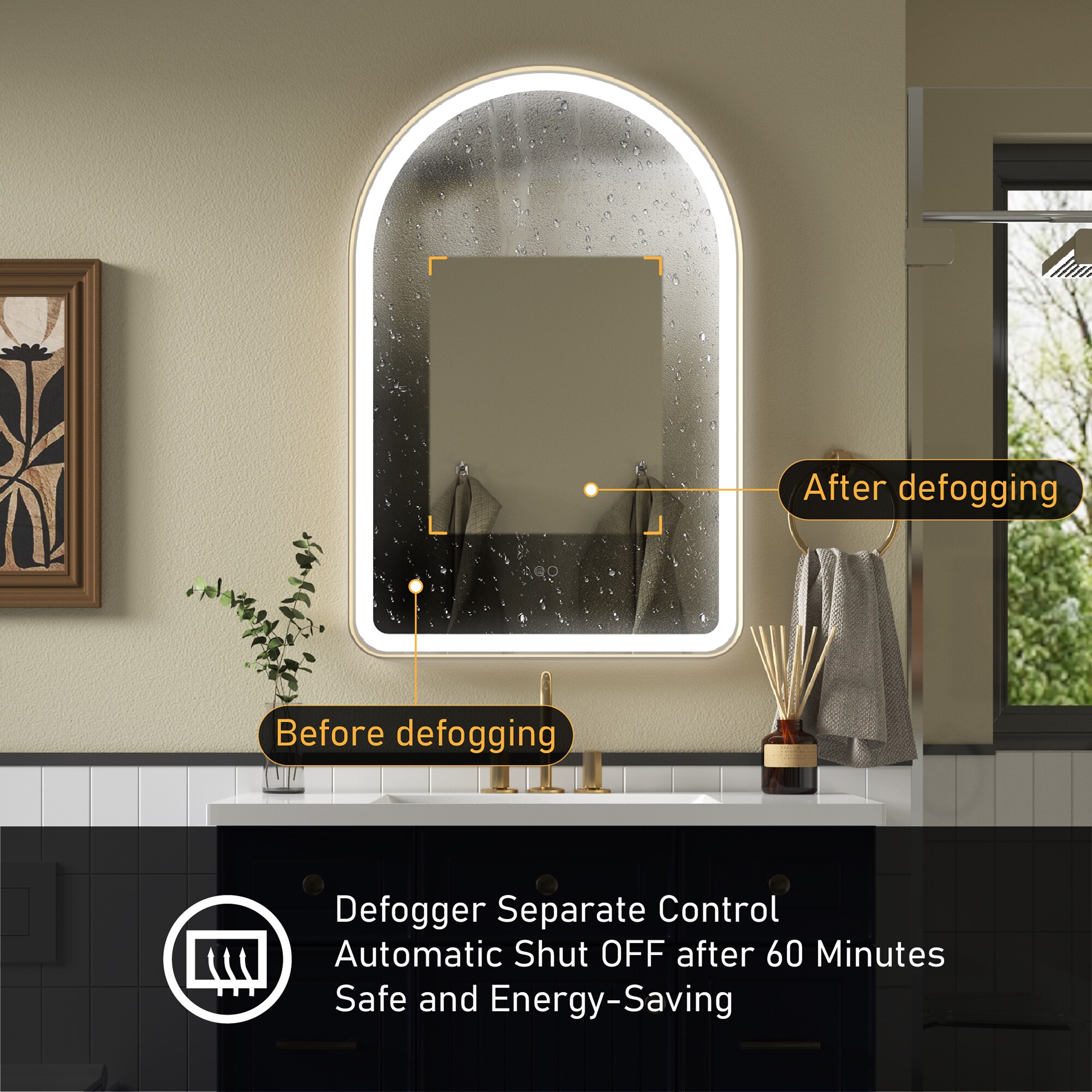 Forclover F60-LE2436BG Framed-Bath-Mirrors - View #6