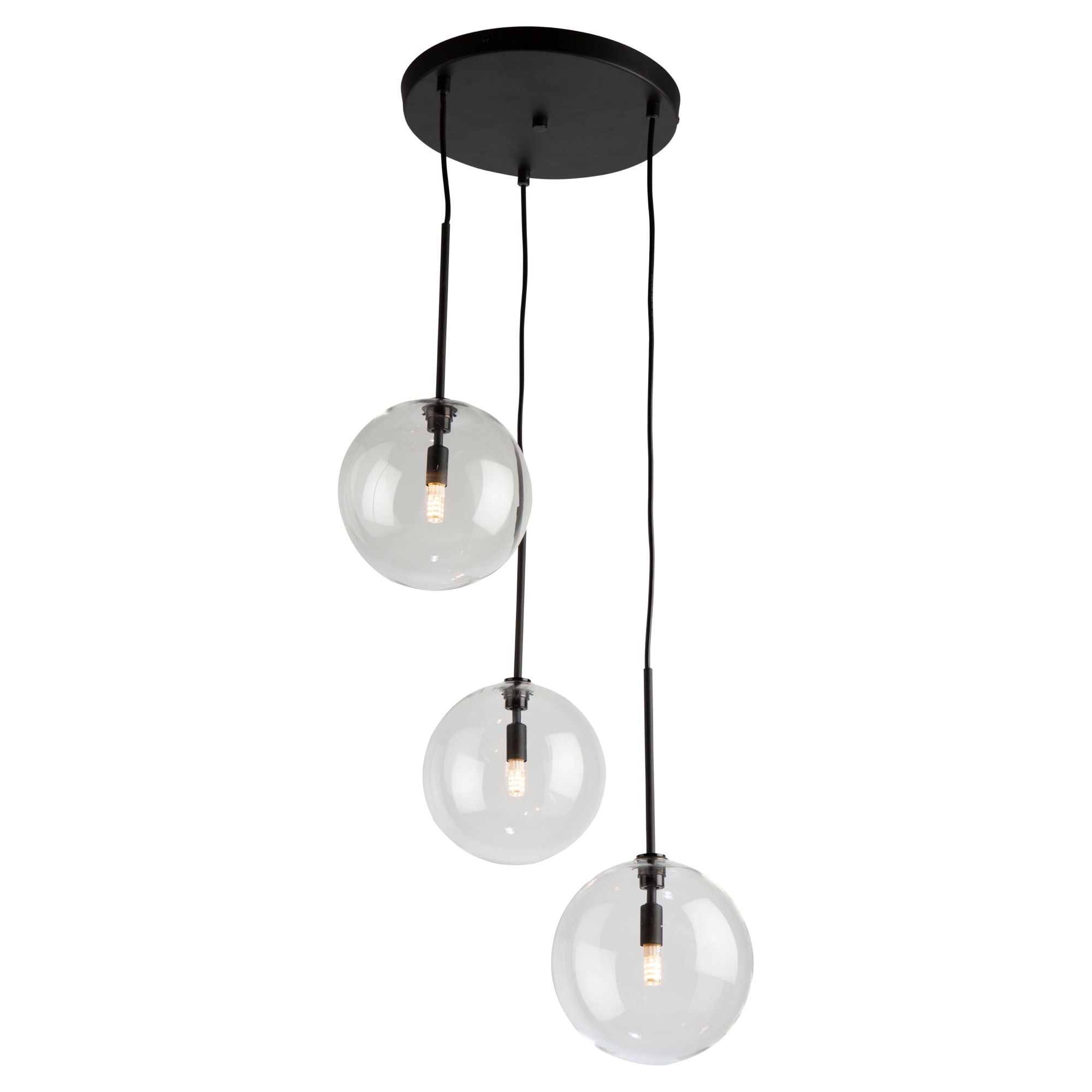 ARTCRAFT SC13193BK Pinpoint 3 -Light Black Modern/contemporary Clear glass Globe Medium Hanging Pendant light