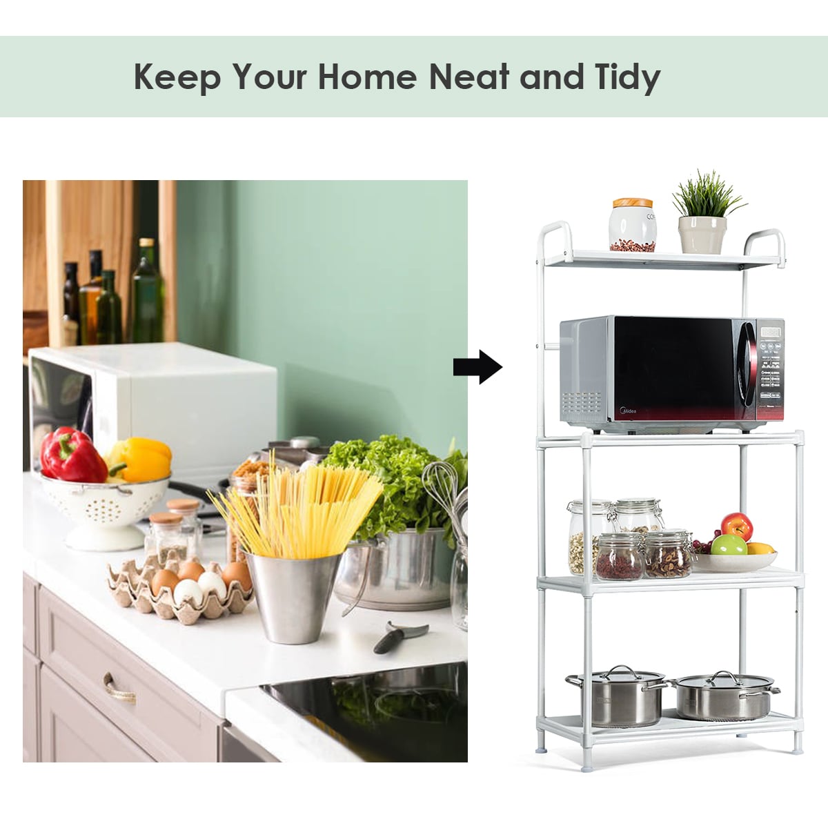 Costway HW57754WH Dining-Kitchen-Storarge - View #5