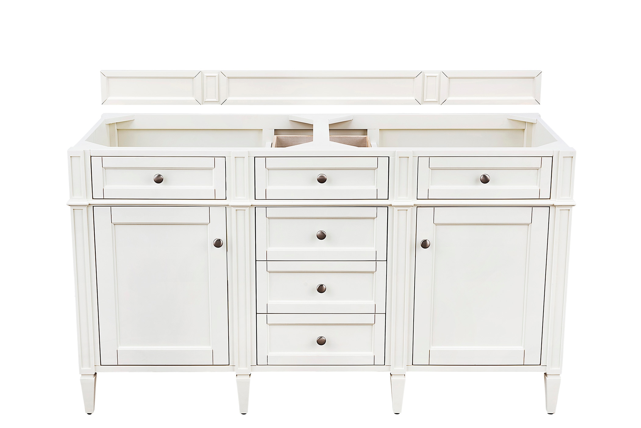 James Martin Vanities 655-V60D-BW 60-in Bright White Bathroom Vanity Base Cabinet without Top