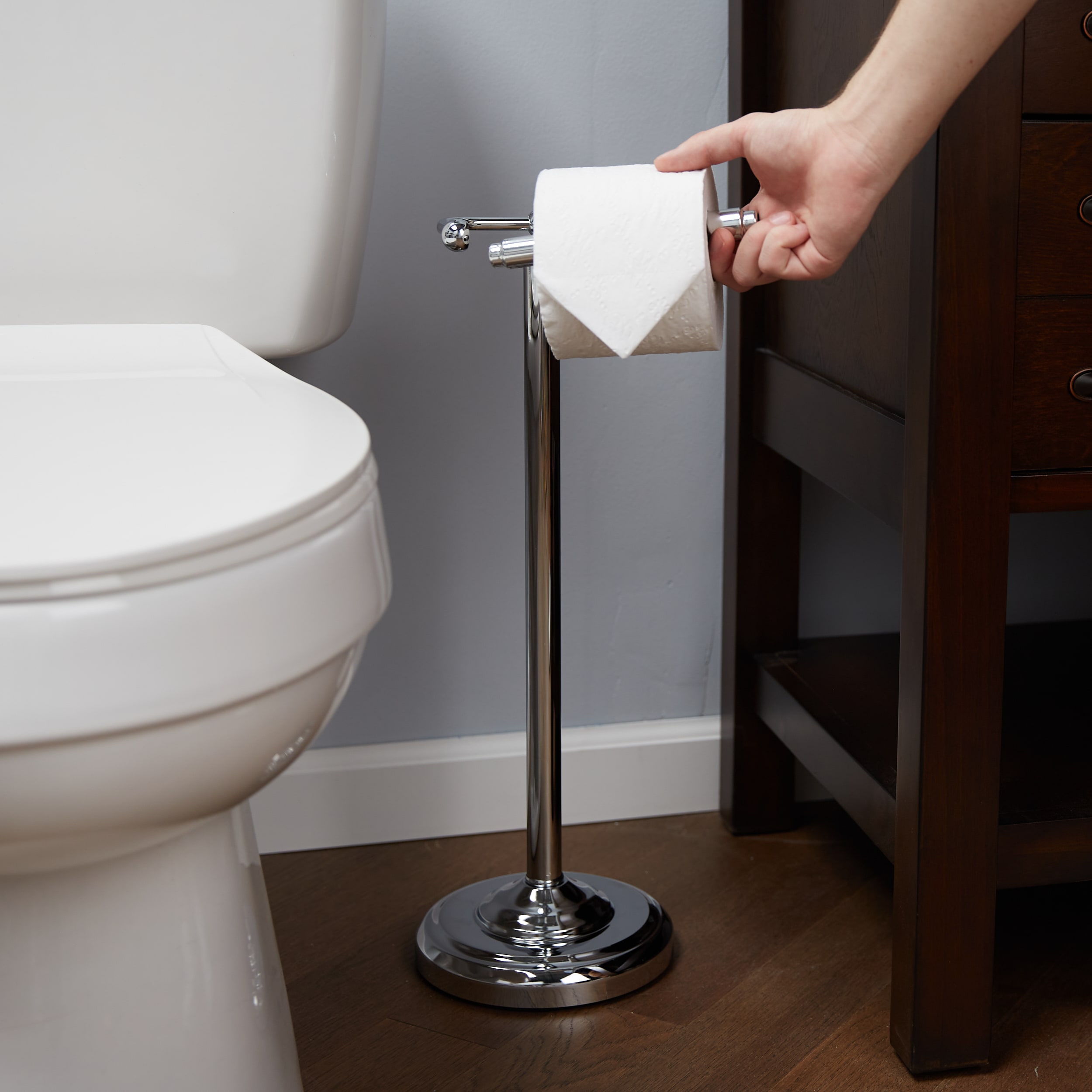 Freestanding Toilet Tissue Holder Chrome/black - Nu Steel : Target
